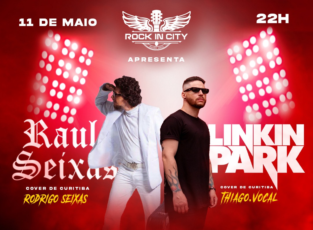 ROCK: Concorra a ingressos para Cover Raul Seixas, Linkin Park e especial Quenn