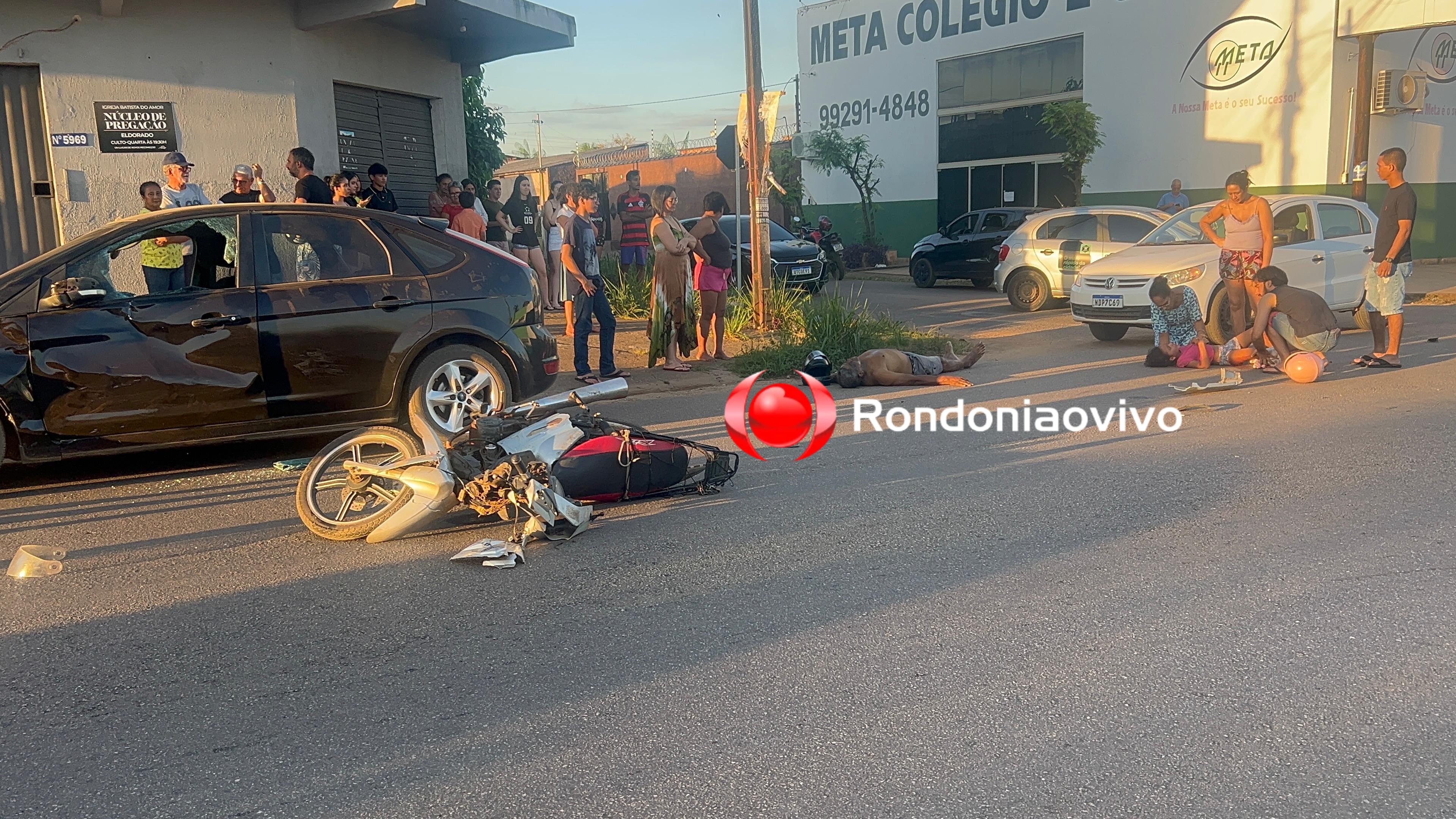 VÍDEO: Criança e pai ficam gravemente feridos em acidente