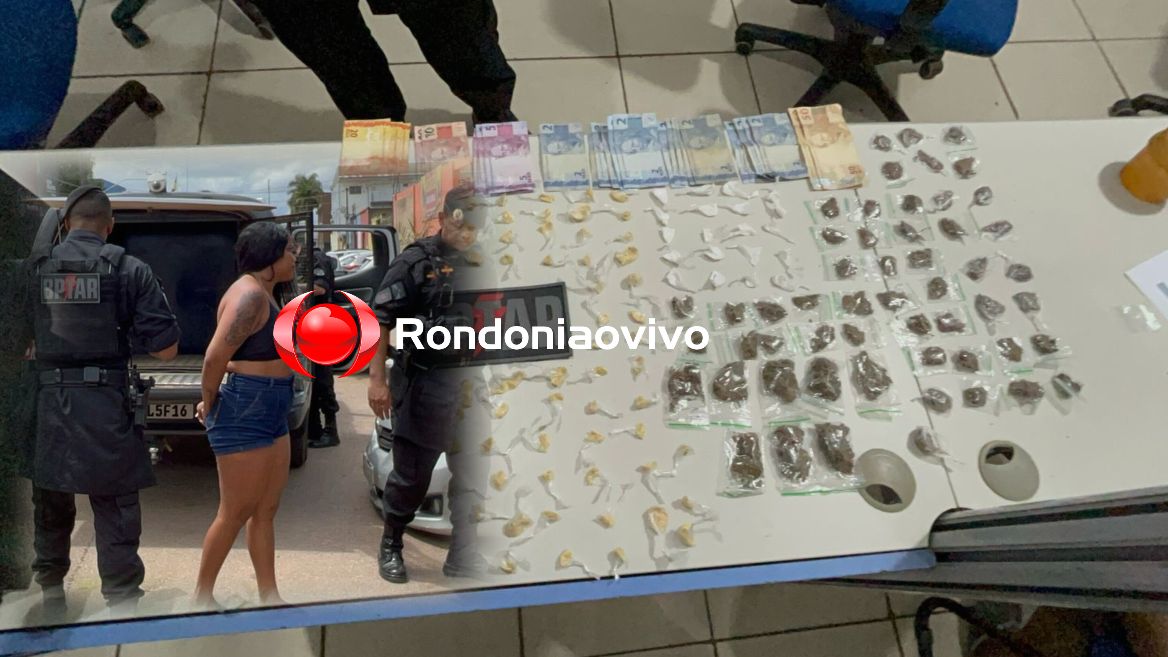 FLAGRANTE: Mulher é presa com mais de 160 porções de drogas em conveniência 