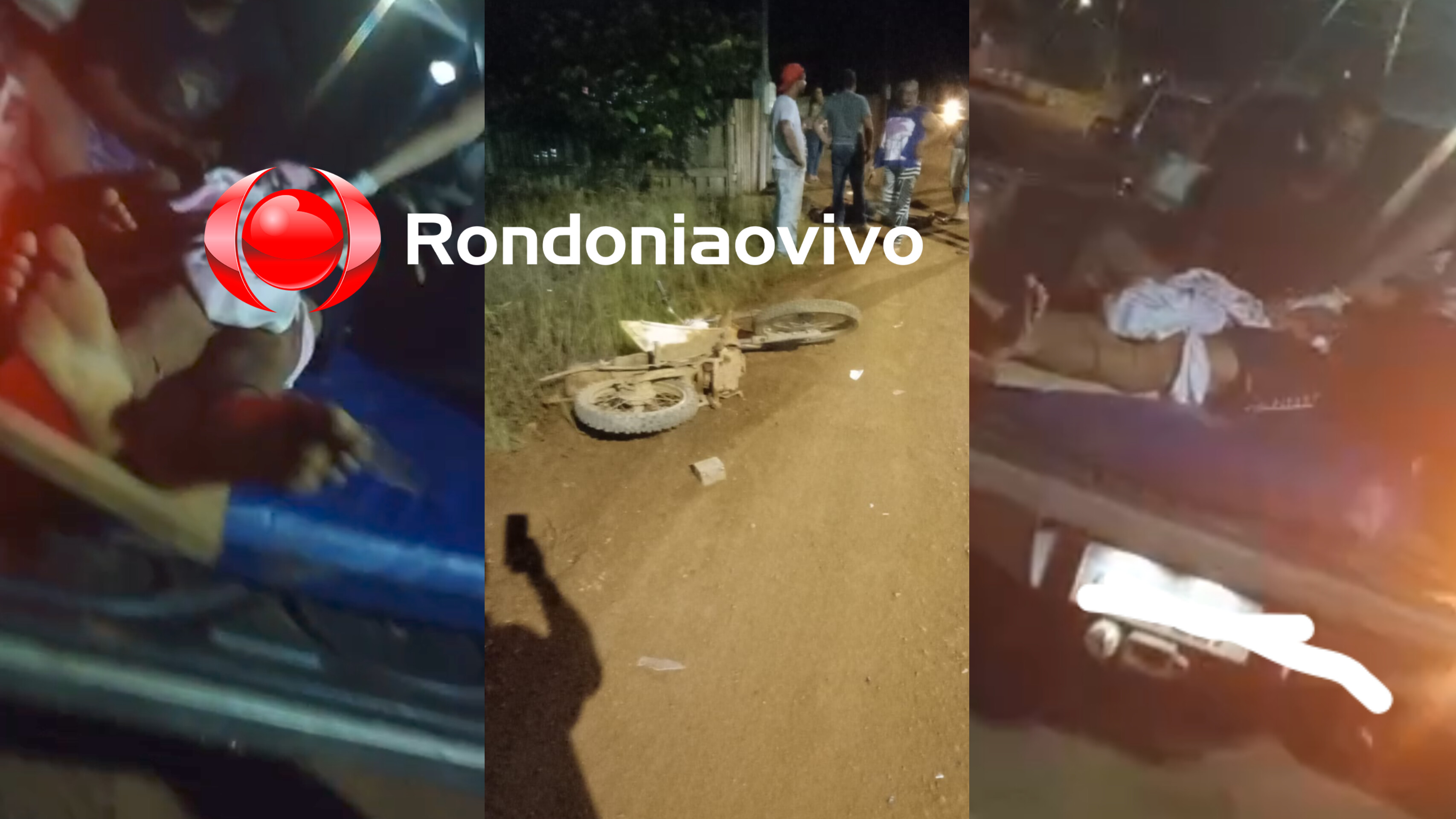 SEM AMBULÂNCIA: Motociclista gravemente ferido é socorrido em carroceria de caminhonete 