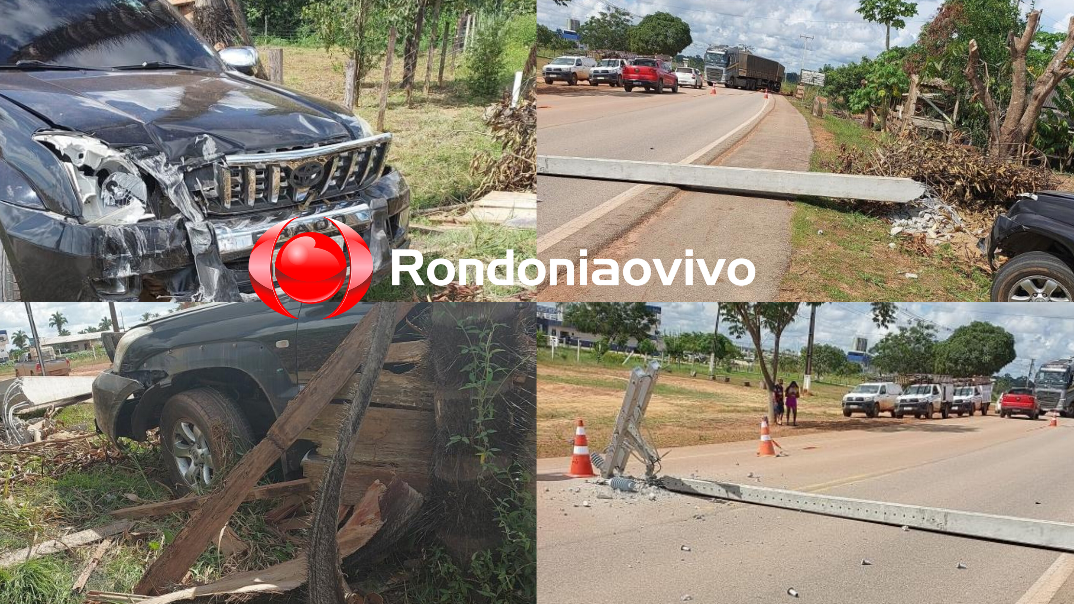 ESTRADA DA PENAL: Motorista de Land Cruiser Prado derruba violentamente poste e foge 