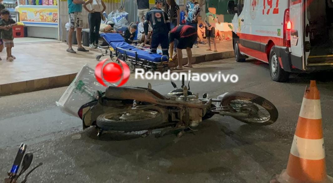 URGENTE: Três pessoas ficam feridas após batida entre motocicletas 