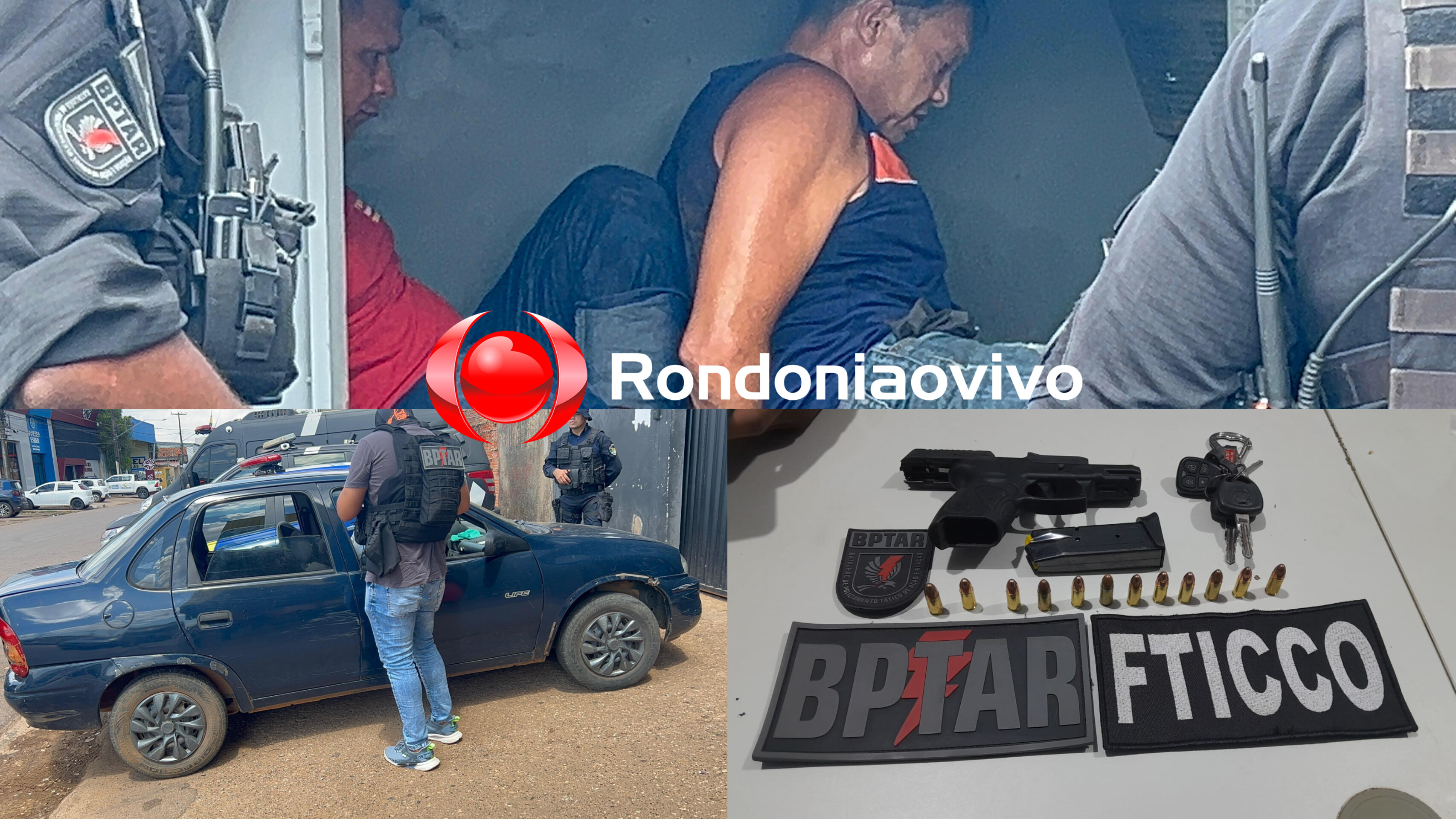 VULGO 'NEGUINHO': Dupla presa com 9mm em carro procurava rival para executar 