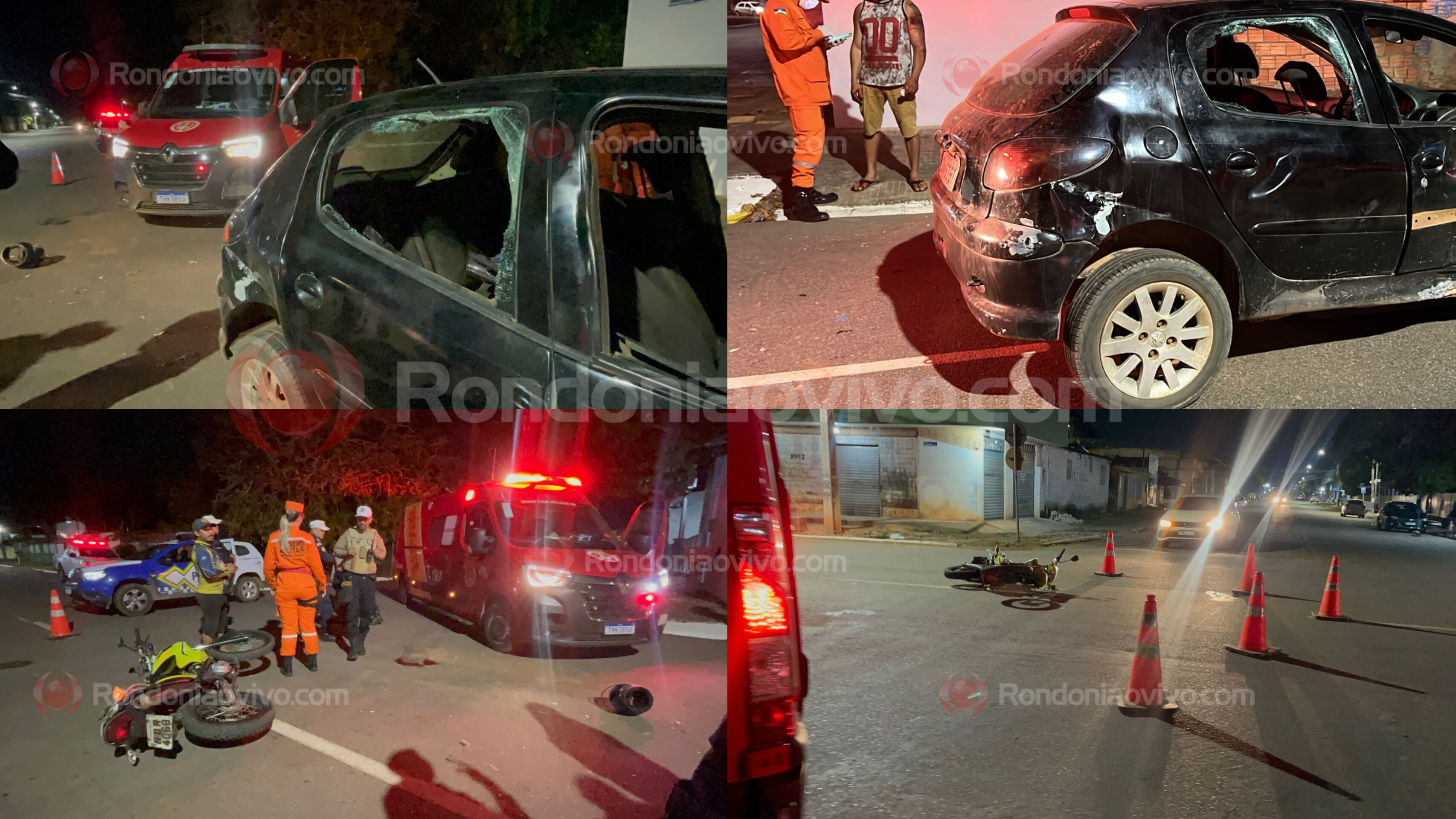 NA AMAZONAS: Motoqueiro avança cruzamento e bate em cheio em Peugeot 