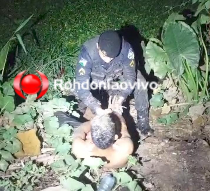 VULGO 'RATÃO': Fugitivo pula em córrego, mas não escapa de equipe do sargento Machado 