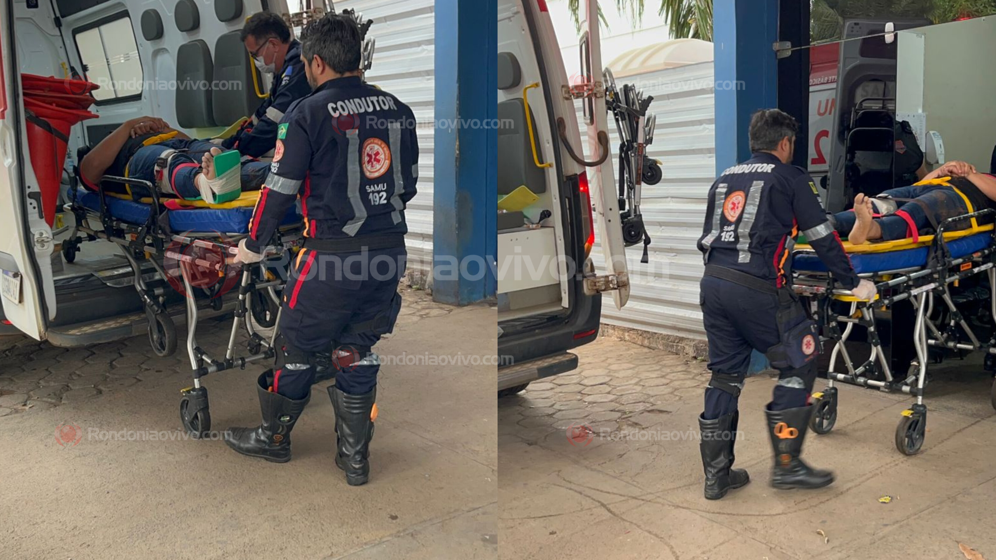 DERRAPOU: Motociclista quebra a perna após acidente próximo do viaduto 