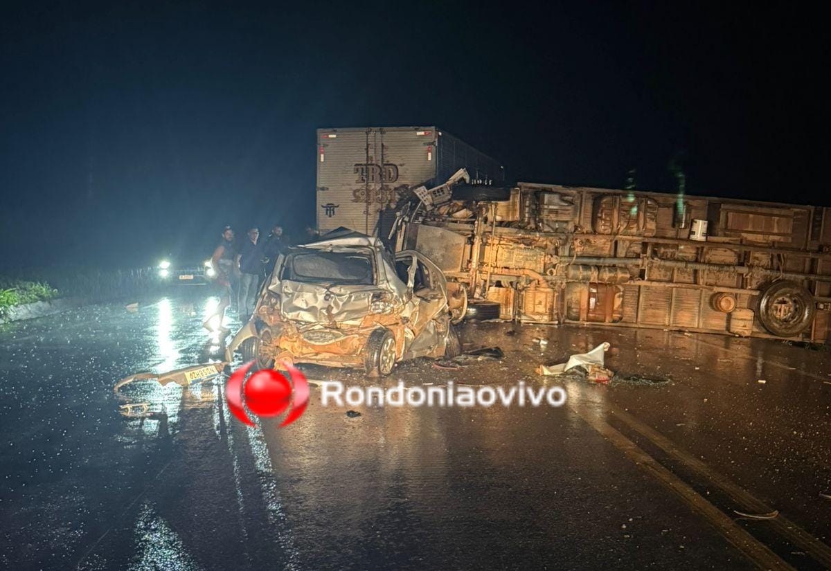 NA BR-364: Casal fica em estado grave após acidente entre três veículos 