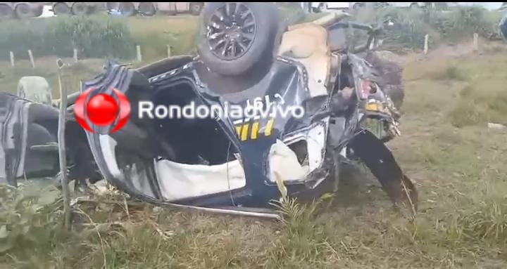 CAPOTAMENTO - VÍDEO: PRF's ficam feridos após acidente entre viaturas na BR-364 