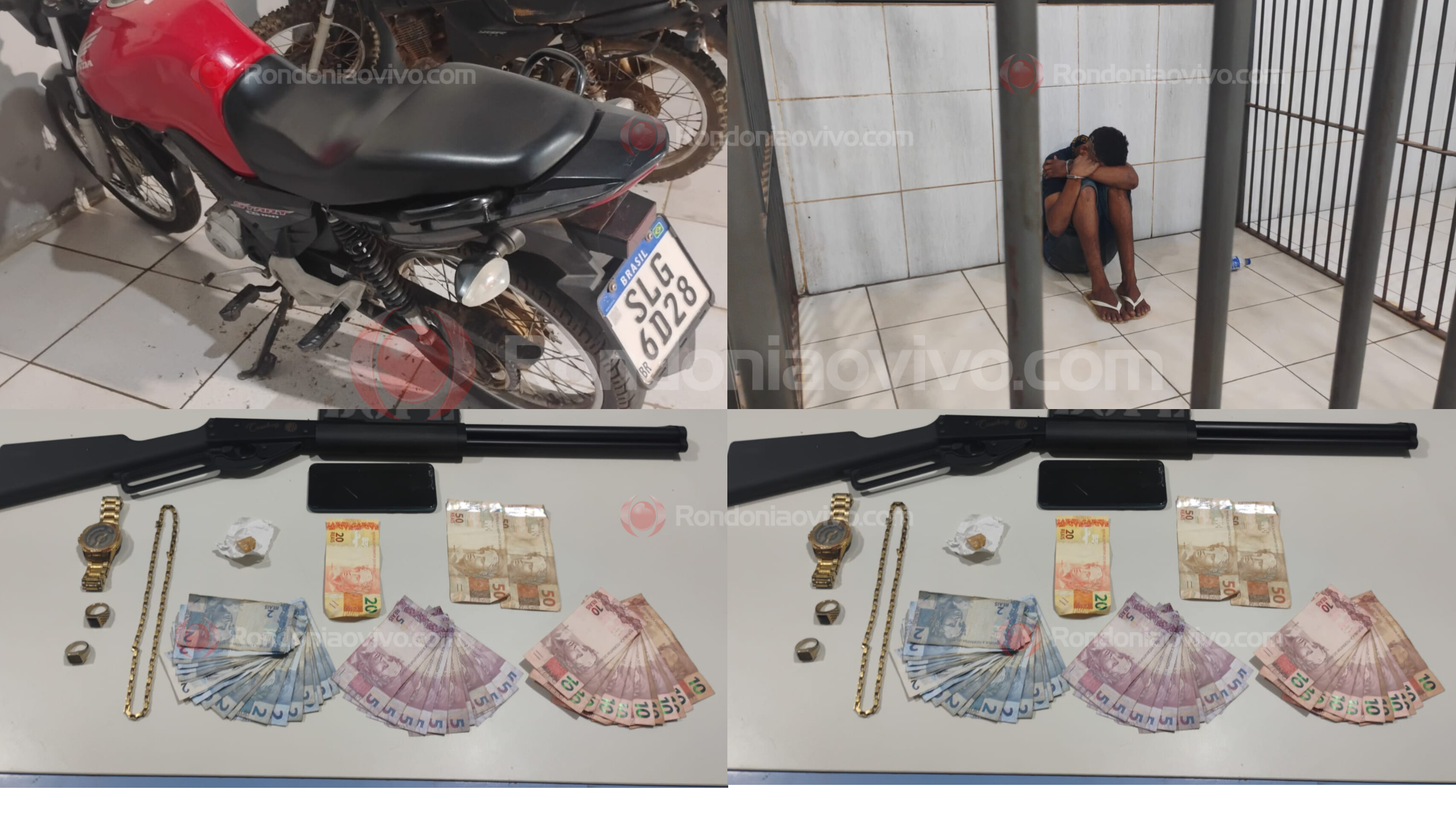 ORGULHO DO MADEIRA: Membro do CV é flagrado com droga, moto roubada e carabina após ameaças