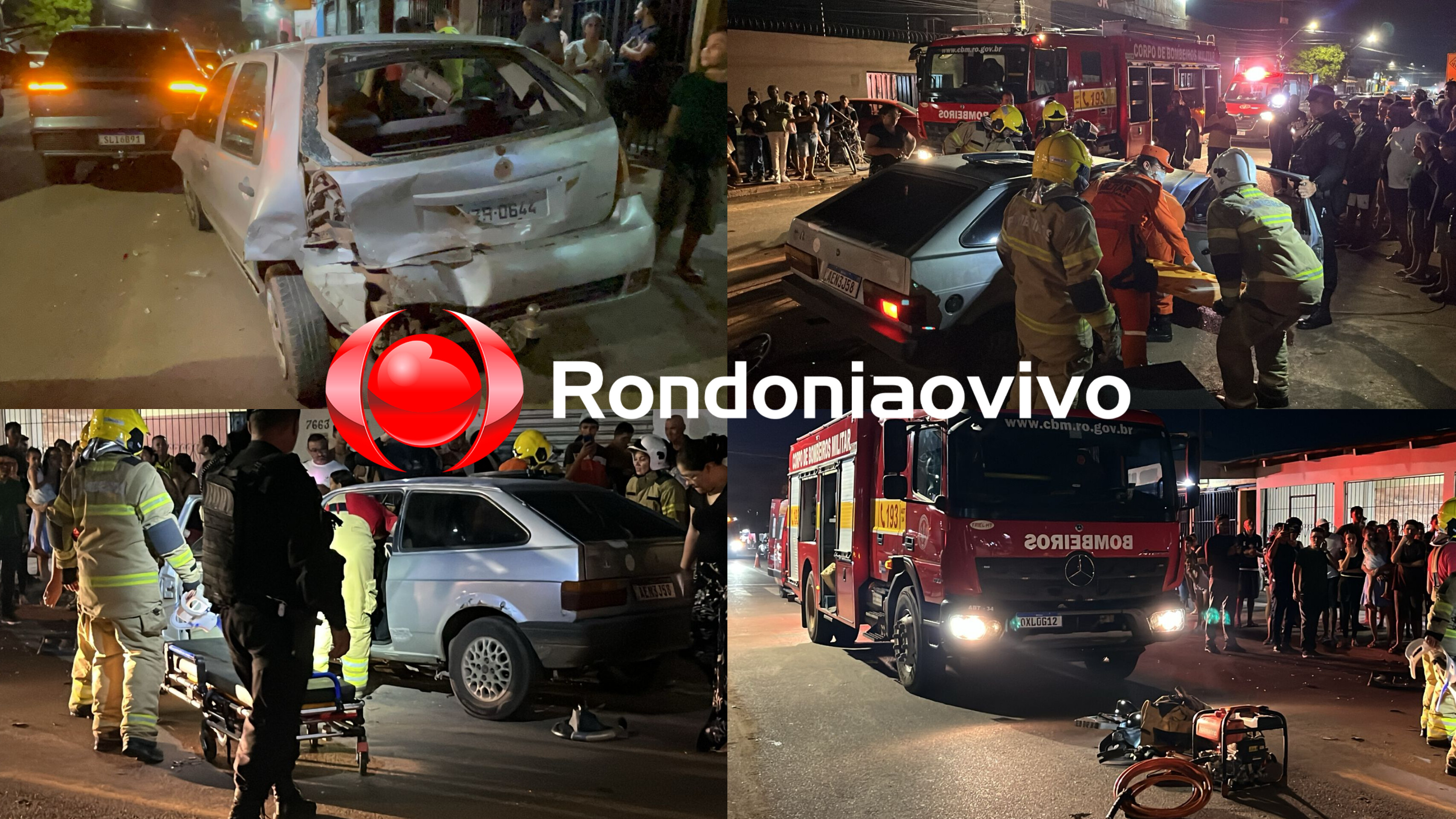 URGENTE: Motorista fica presa nas ferragens em grave colisão entre três carros 