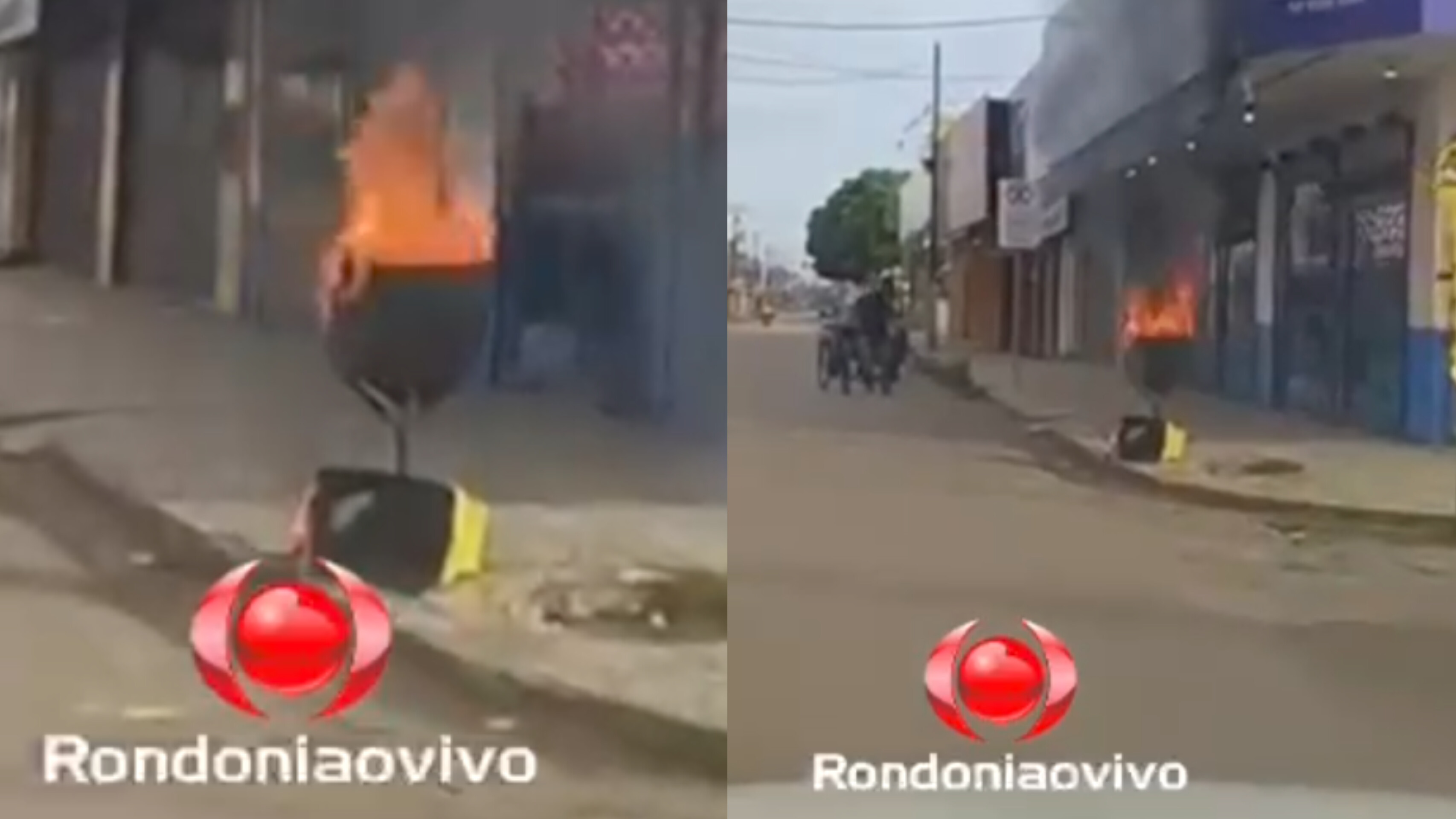 FOGARÉU: Lixeira é incendiada em plena avenida de Porto Velho 
