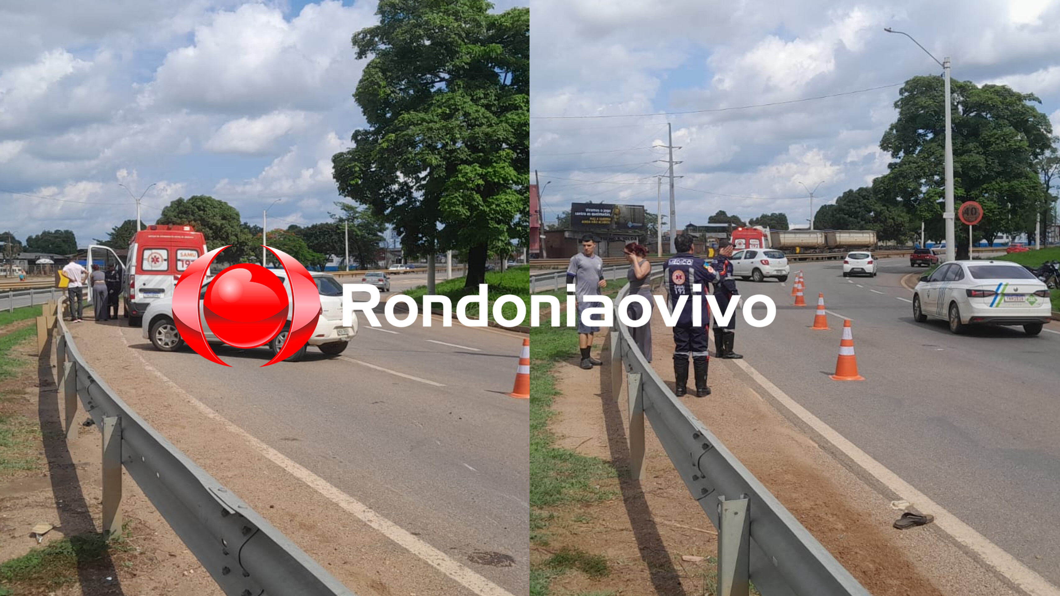 URGENTE: Irmãos sofrem grave queda de moto no viaduto em Porto Velho 