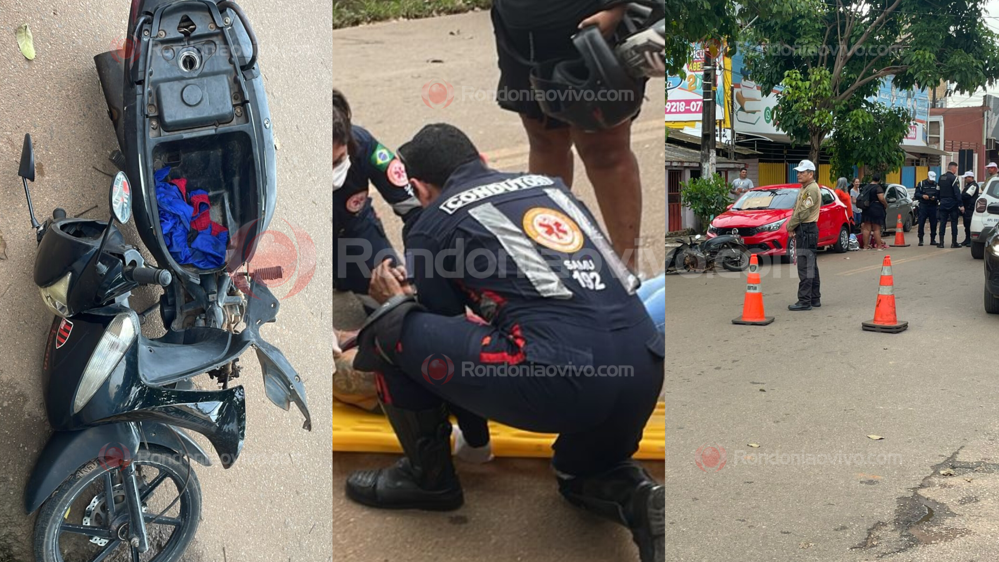 NA RIO DE JANEIRO: Motociclista foge após acidente que deixou condutor de Shineray ferido 