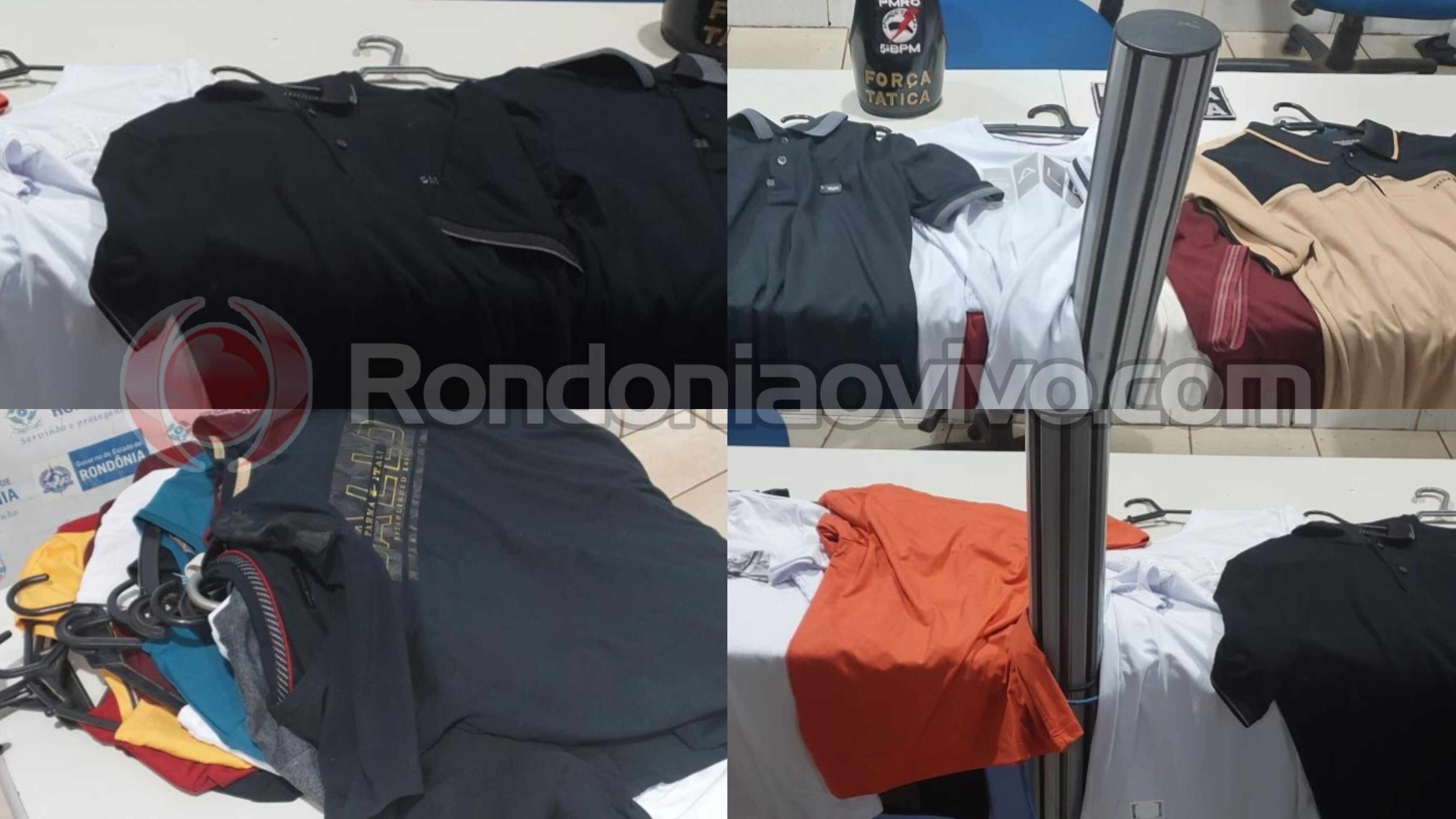 NO PLANALTO: Polícia flagra acusados com várias camisas da Sallo furtadas em loja