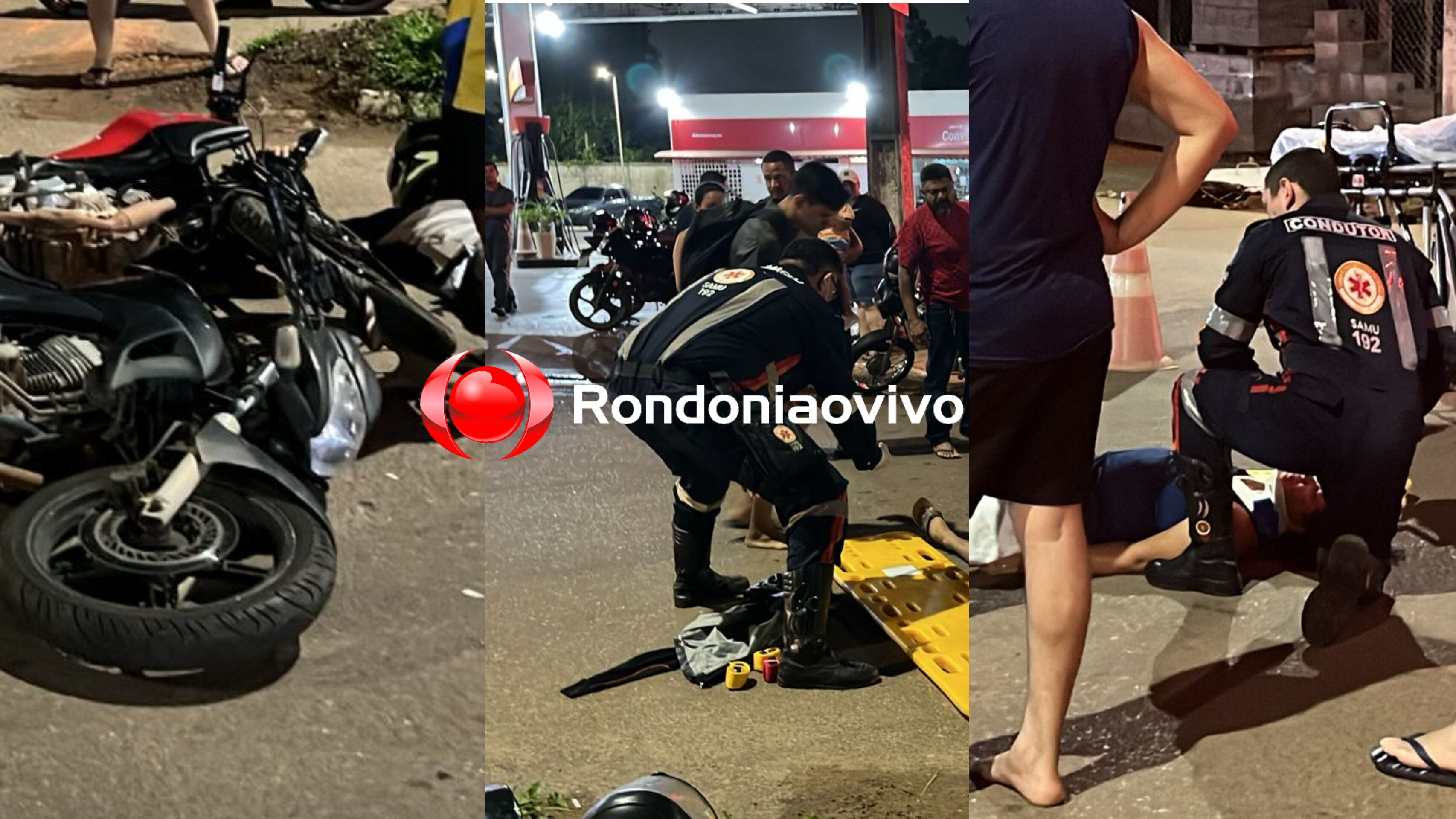 NO SEMÁFORO: Dois ficam feridos após colisão entre motos em Porto Velho 