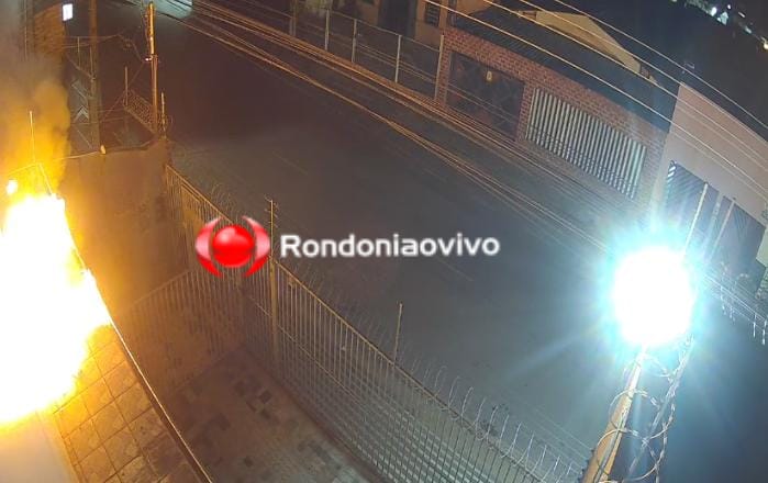 VÍDEO: Criminosos usam coquetéis molotov para tentar incendiar operadora de internet 
