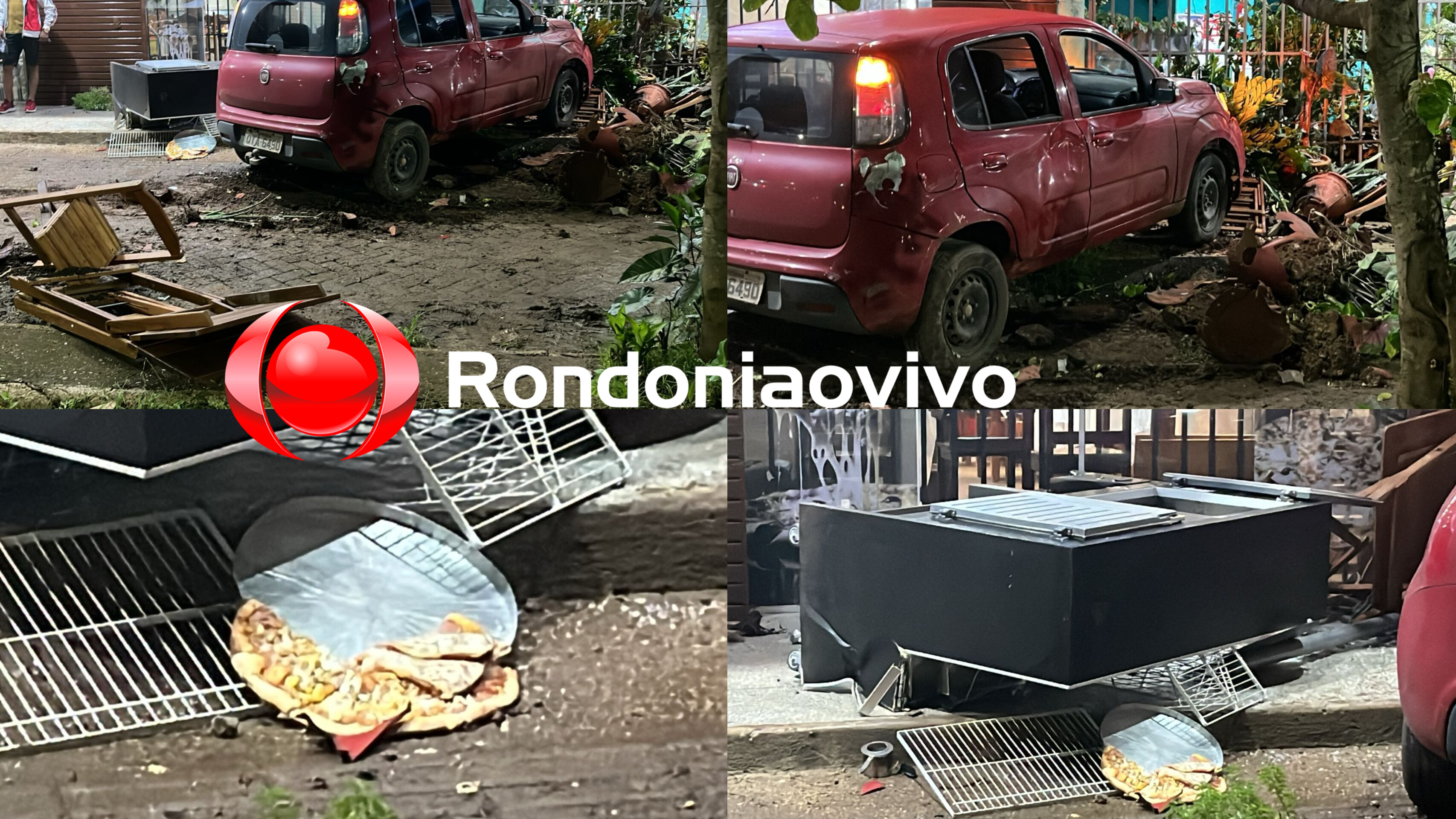 VÍDEO: Carro desgovernado invade pizzaria e deixa mulher ferida