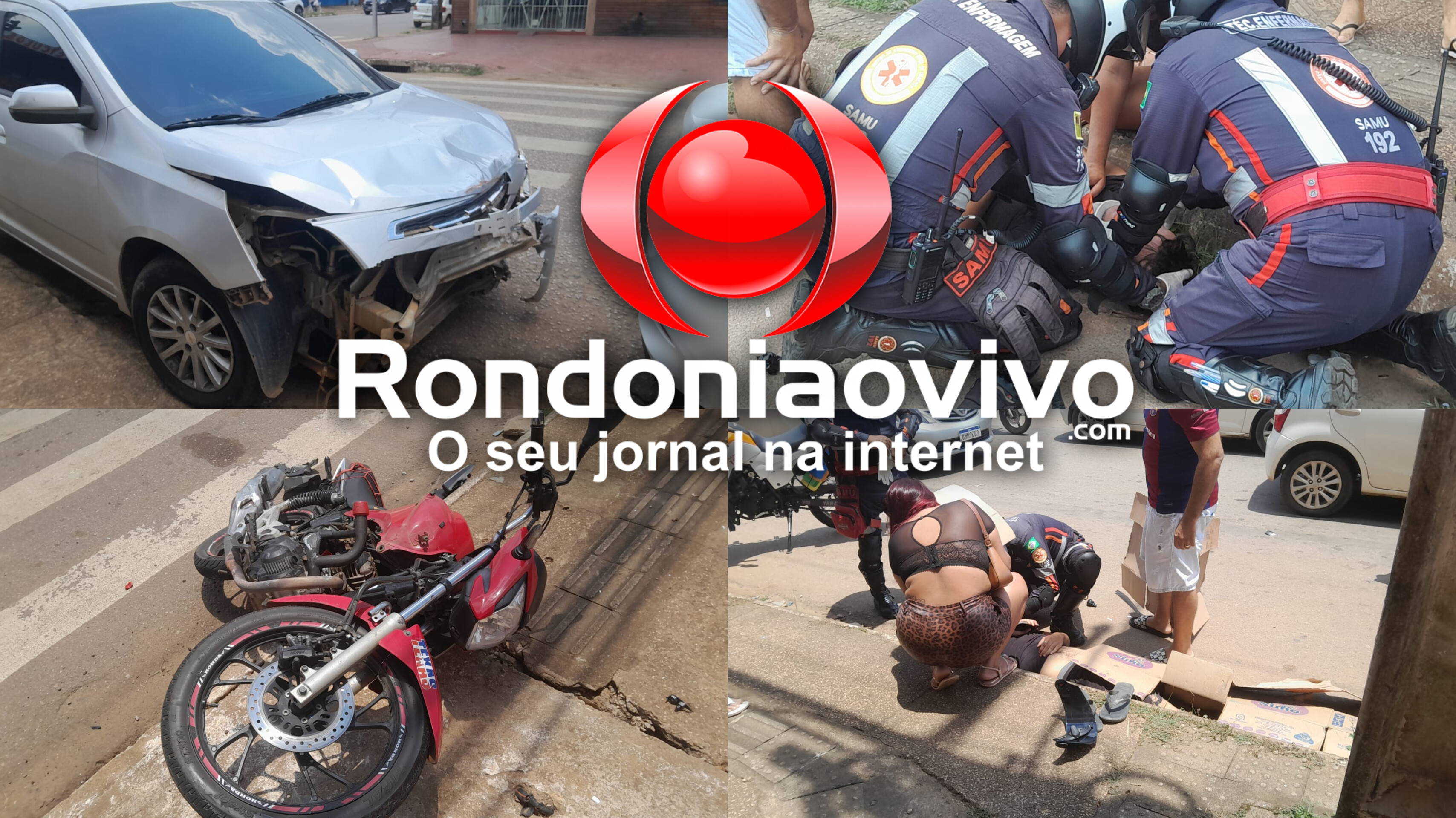 URGENTE: Motociclista fica em estado grave após acidente na Mamoré