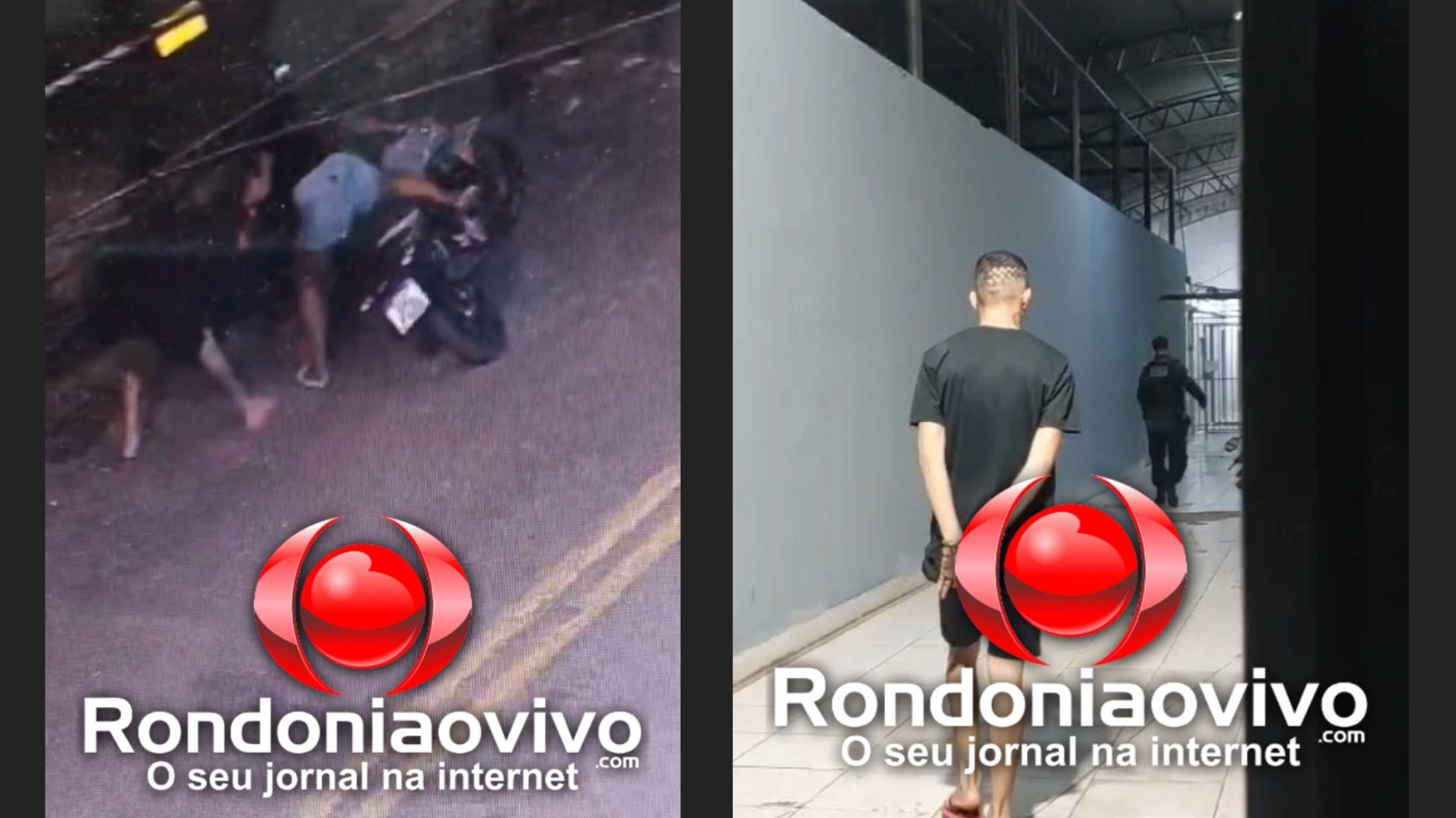 ASSISTA: Vídeo mostra ladrões roubando moto de mulher; PM agiu rápido