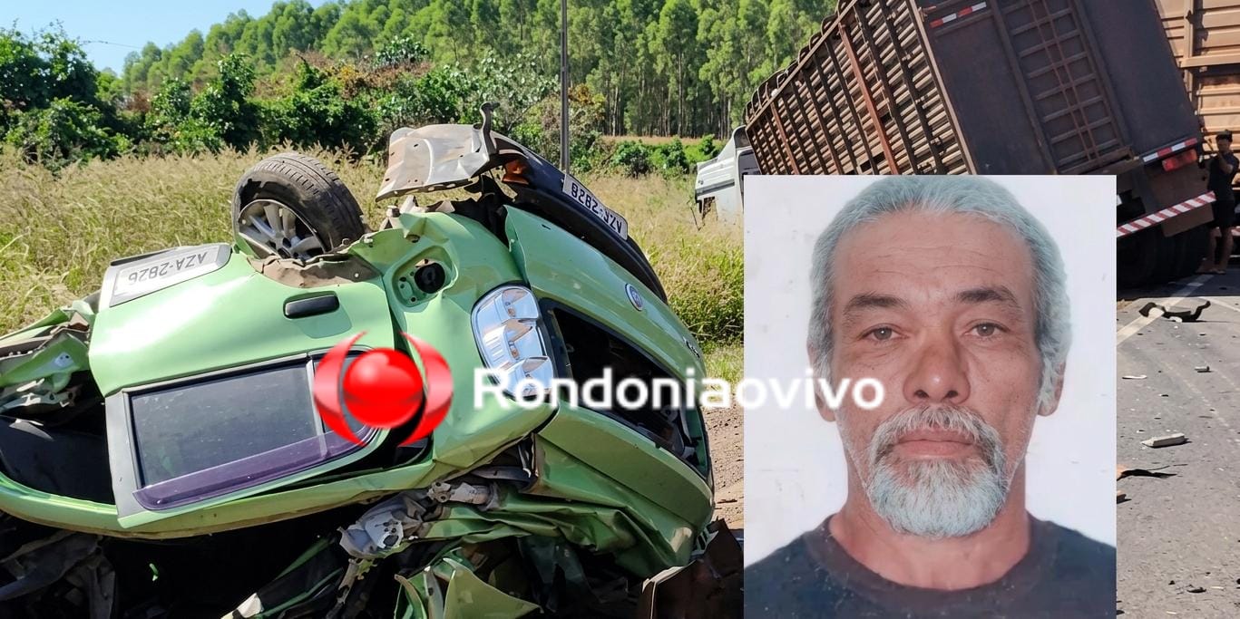 FORTE IMPACTO: Grave colisão entre carro e duas carretas boiadeiras deixa idoso morto na BR-364