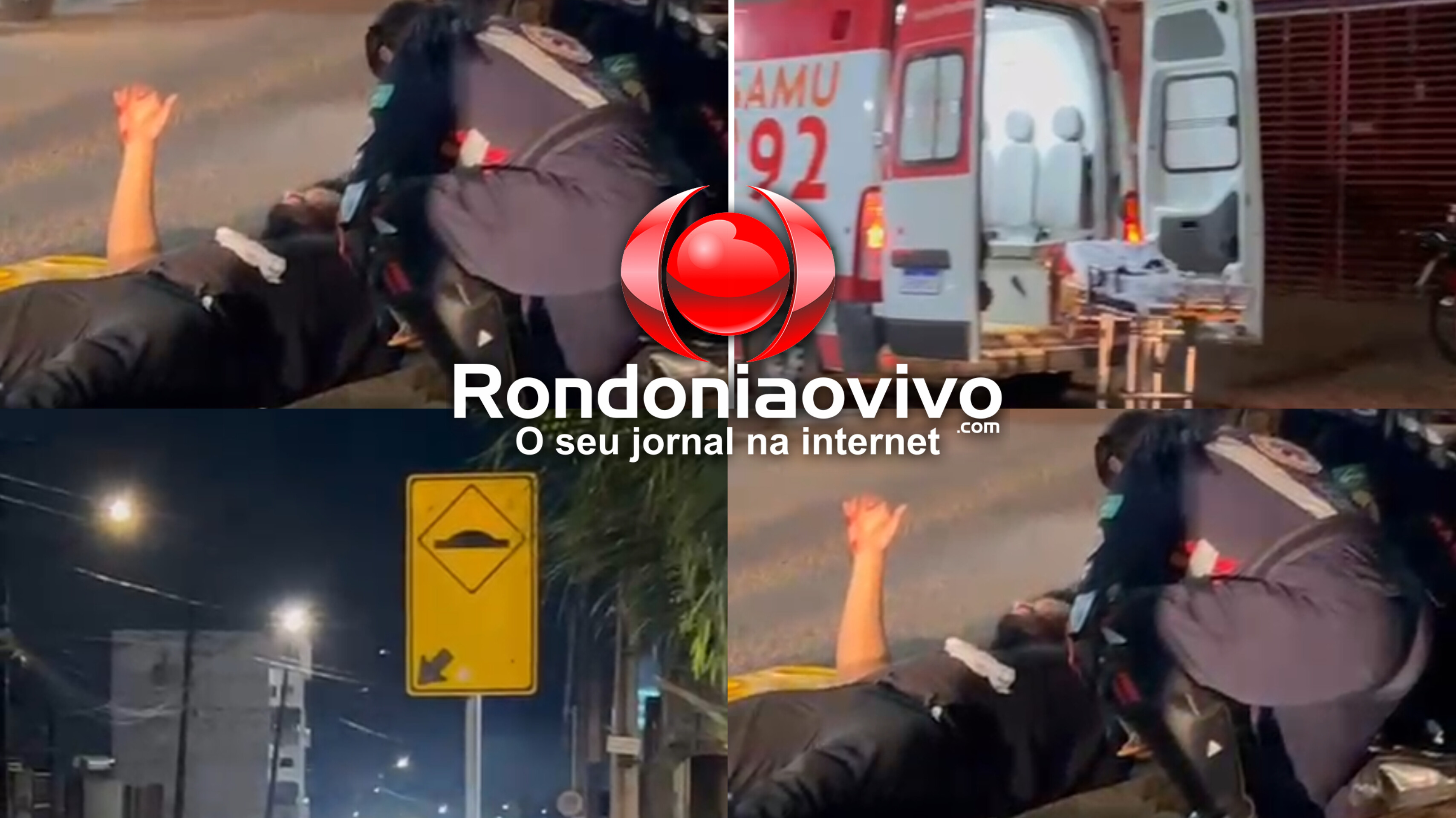 PERDEU O CONTROLE: Motoboy sofre fratura no braço após acidente em lombada 