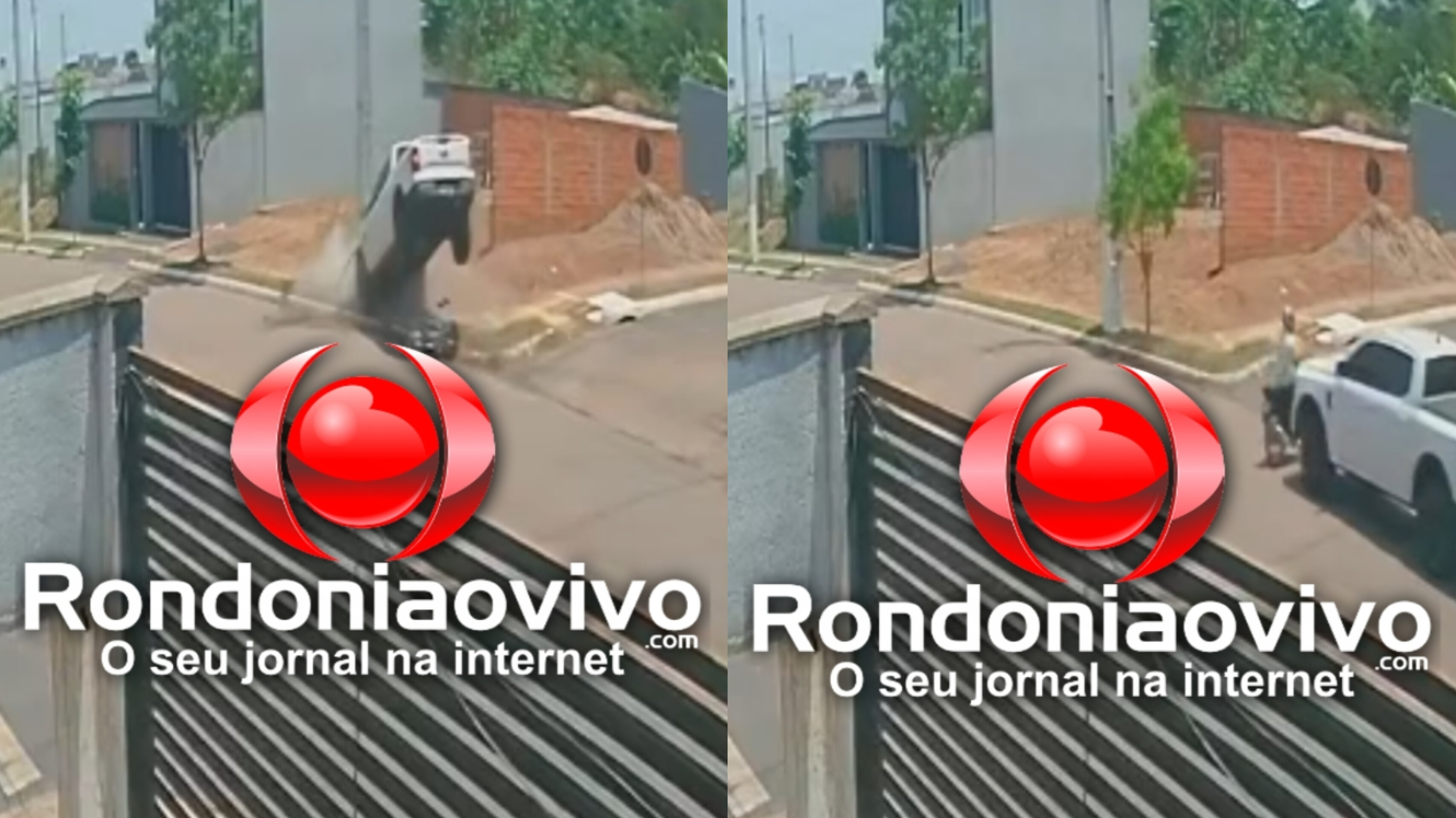 VÍDEO: Motociclista morre após ser atropelado por caminhonete e prensado em poste