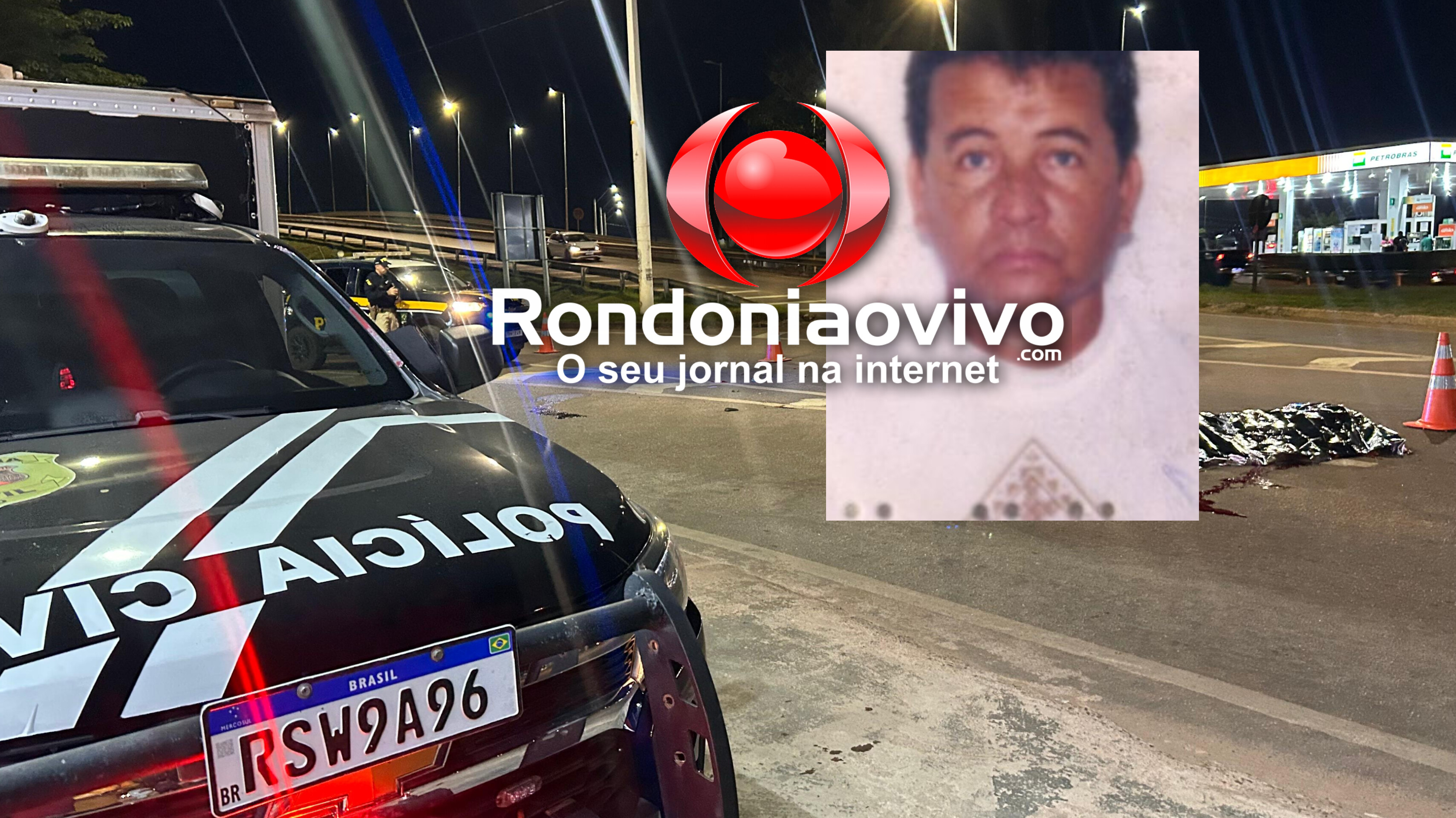 IDENTIFICADO: Motociclista morre atropelado por carreta na descida de viaduto