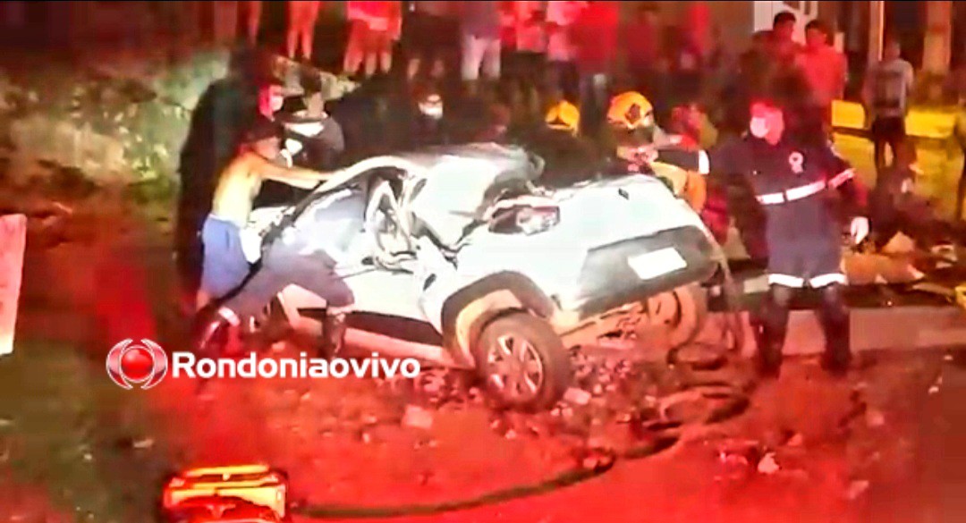 TRAGÉDIA: Capotamento deixa passageiro morto e dois em estado grave