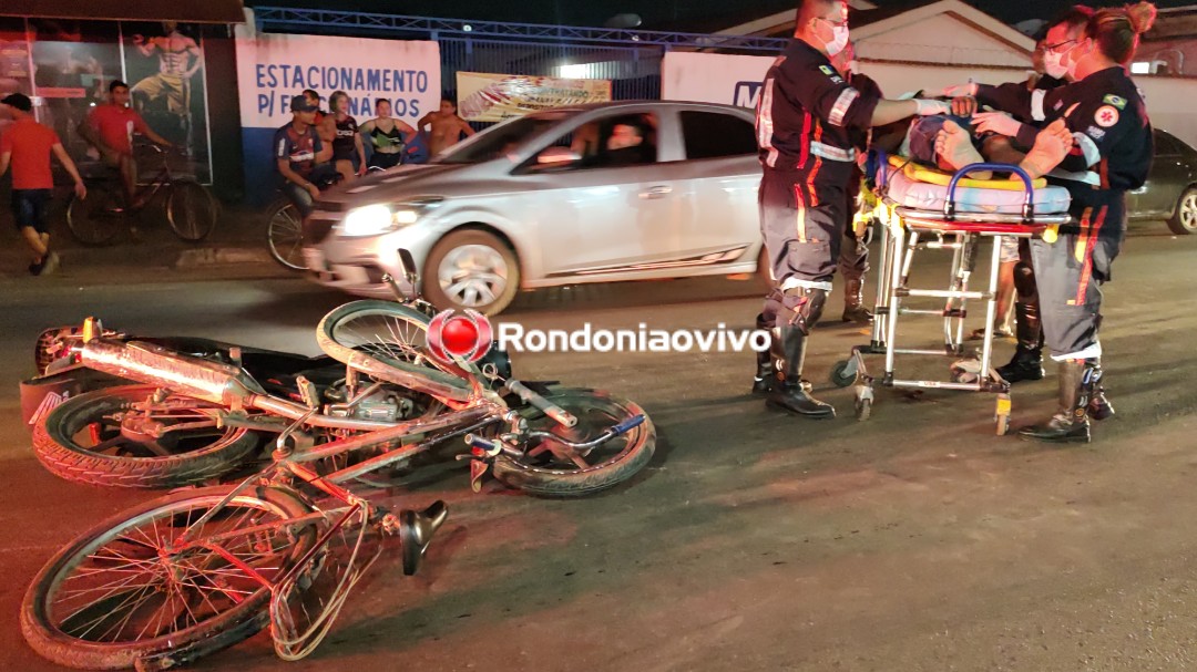 VEJA VÍDEO: Idoso fica  desacordado após grave atropelamento