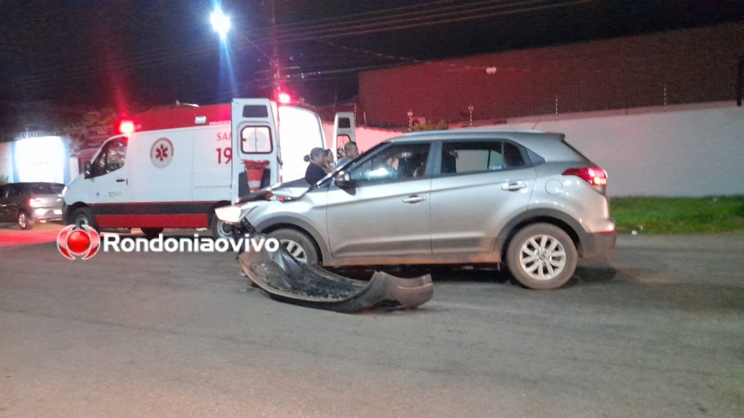 CRUZAMENTO: Batida entre veículos na Carlos Gomes deixa três pessoas feridas