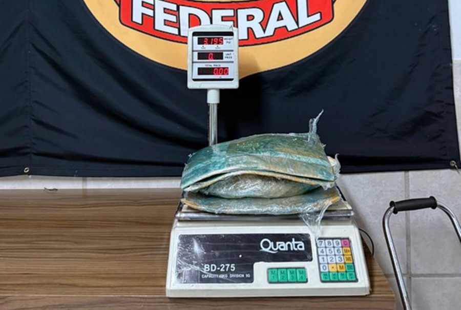 PRESA AO CORPO: PF prende homem com droga no Aeroporto Governador Jorge Teixeira