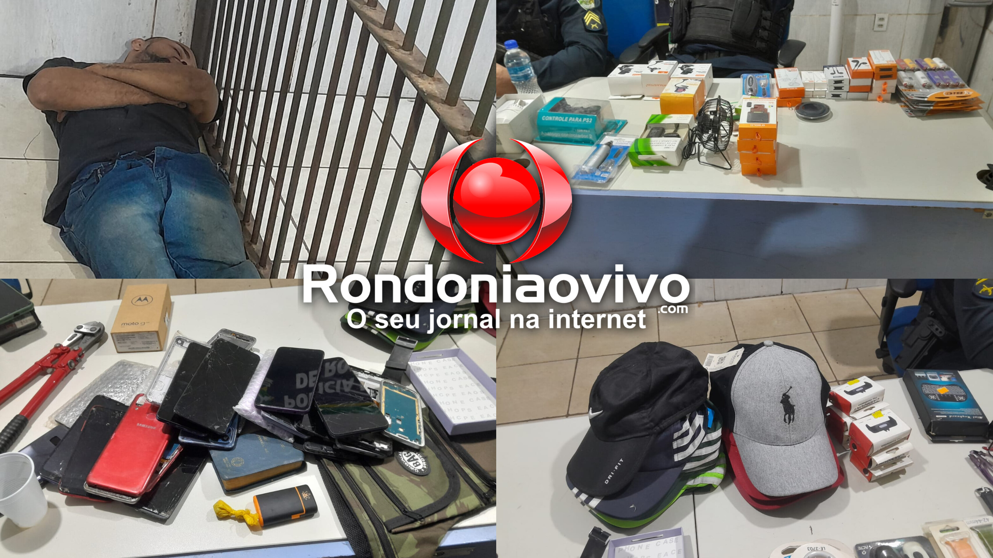 FEZ A LIMPA: Criminoso é preso após arrombar loja e cometer arrastão