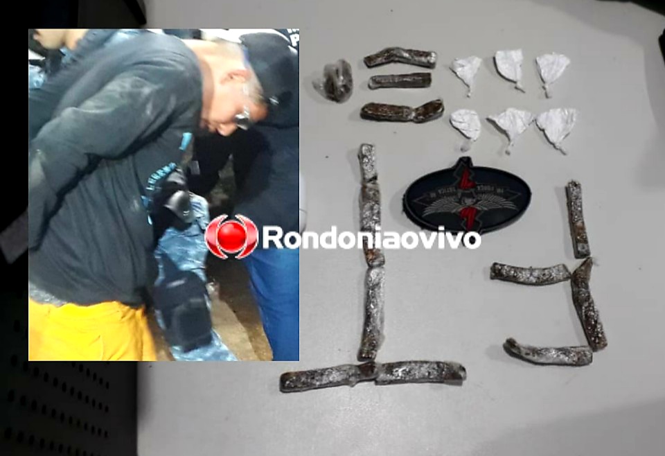 NO FLAGRA: Acusado de tráfico de drogas é preso com haxixe, maconha e cocaína