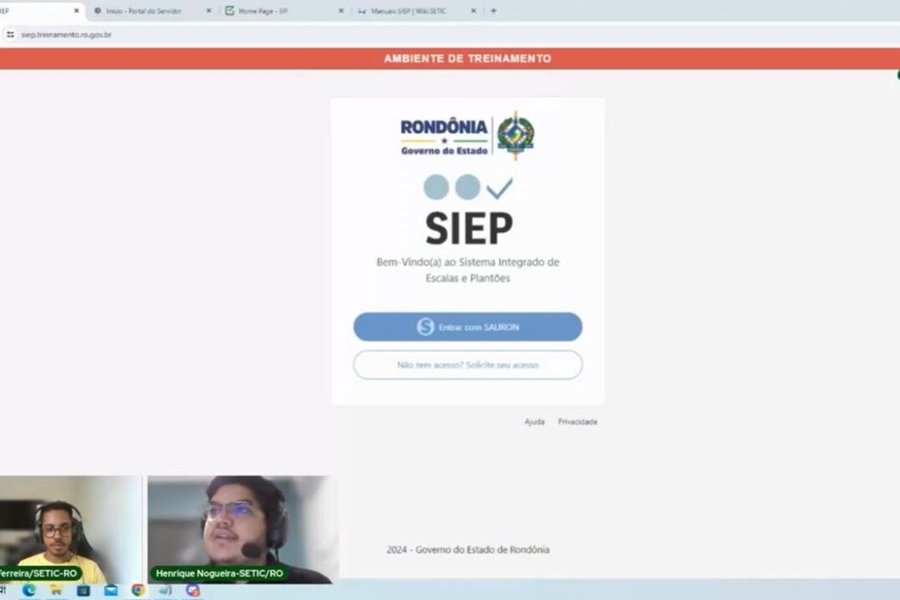 TECNOLOGIA: Governo de Rondônia disponibiliza ambiente de treinamento para SIEP 