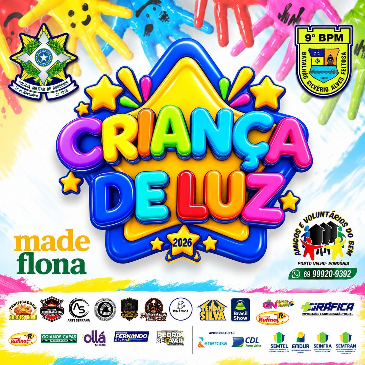 CRIANÇA DE LUZ:  Projeto celebra quatro anos com festa gratuita em Porto Velho