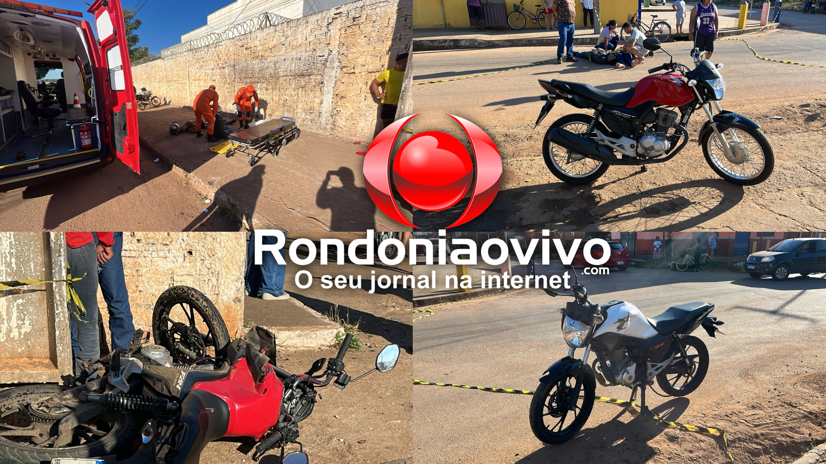 URGENTE: Colisão violenta entre duas motos deixa quatro feridos na zona Leste