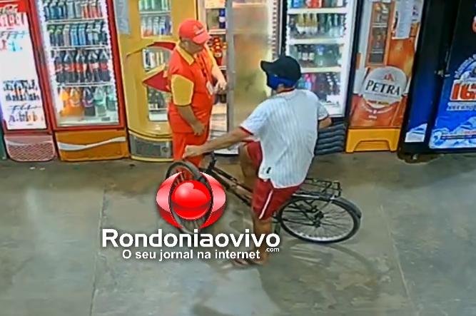 VÍDEO: Ladrão em bicicleta é firmado assaltando posto de combustíveis na Jorge Teixeira