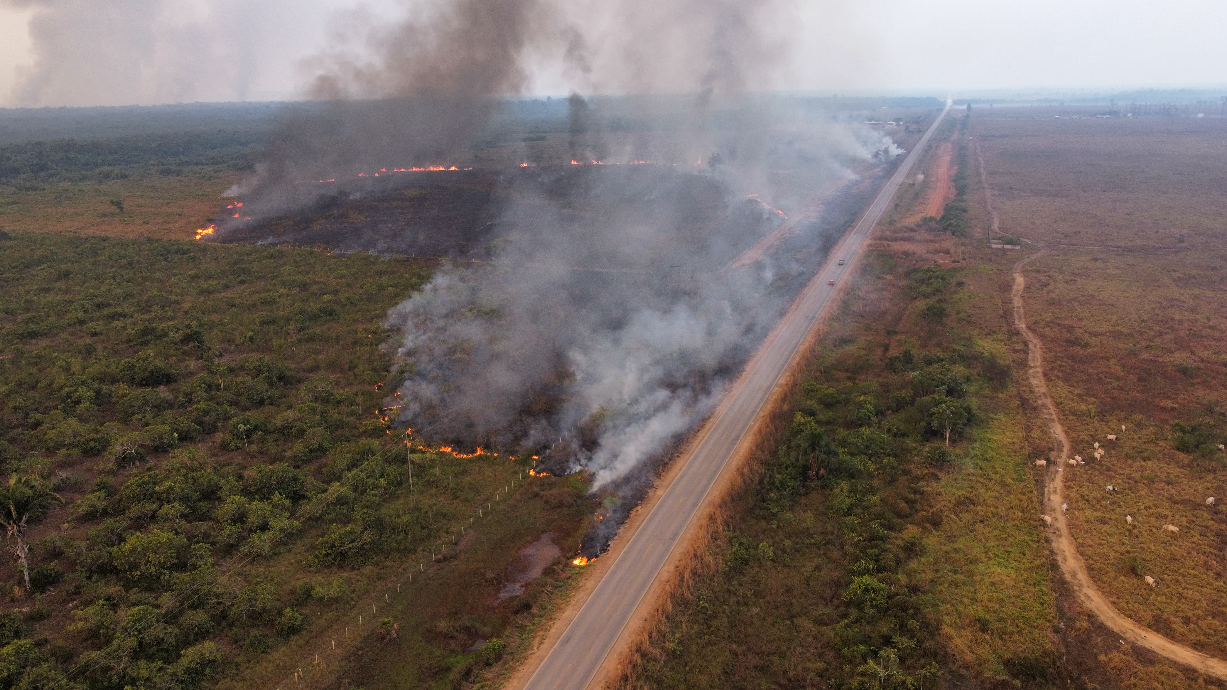 Incêndio é registrado perto de lanchonete na BR-364