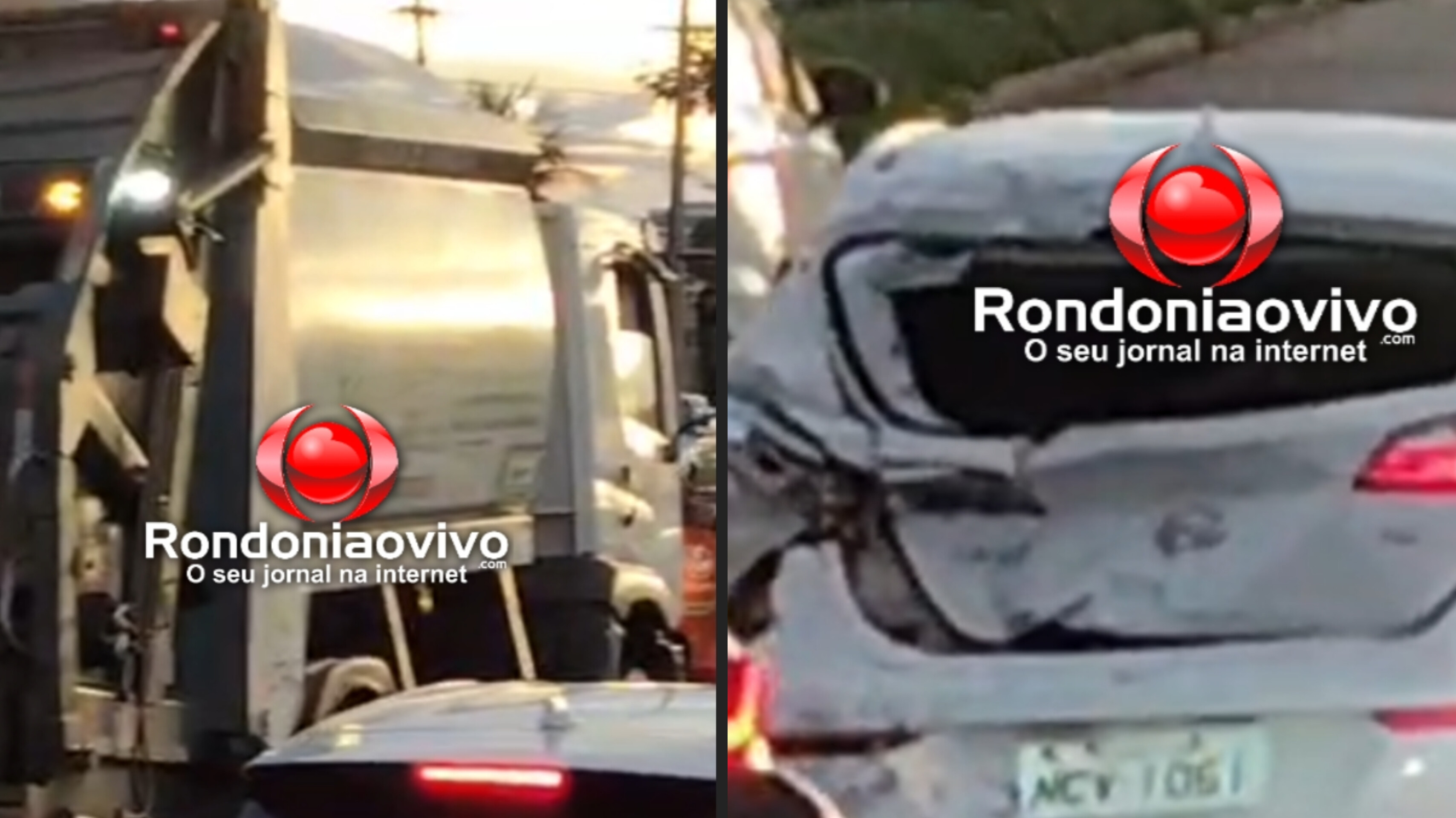 VÍDEO: Colisão entre caminhão de lixo e carro mobiliza trânsito na Avenida Imigrantes