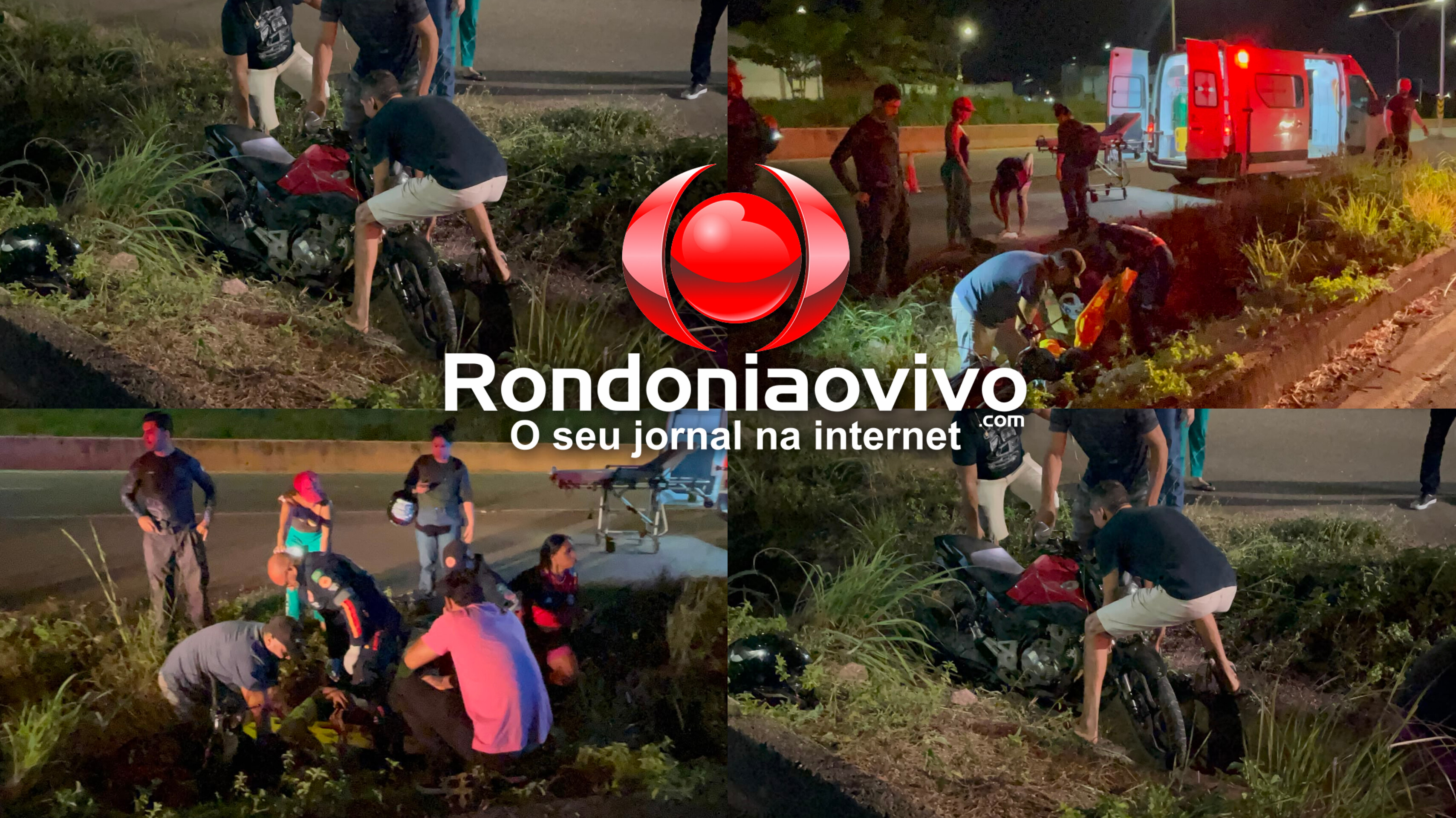 URGENTE: Piloto perde o controle após fechada de carro e cai em vala com passageira na BR