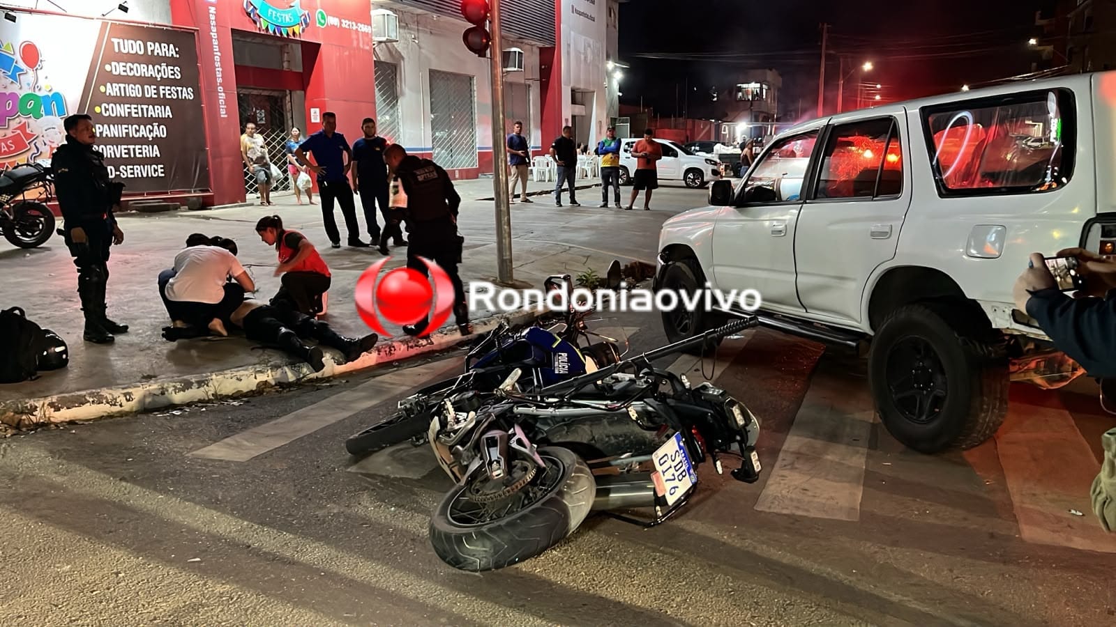 VEJA VÍDEO: Sargento do Batalhão de Trânsito fica ferido em colisão na Jorge Teixeira