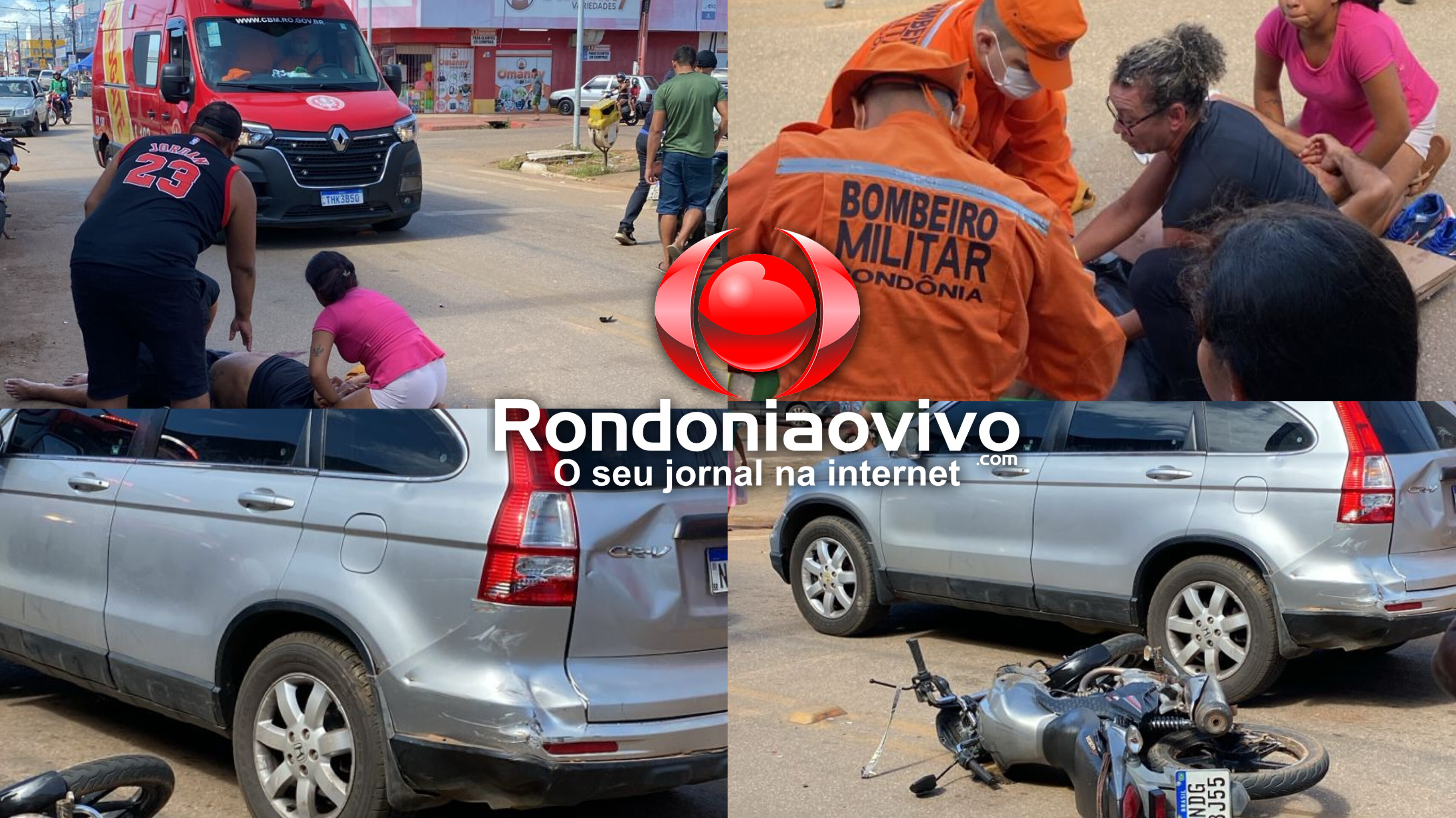 URGENTE: Motociclista sofre grave fratura exposta após colisão traseira na zona Leste