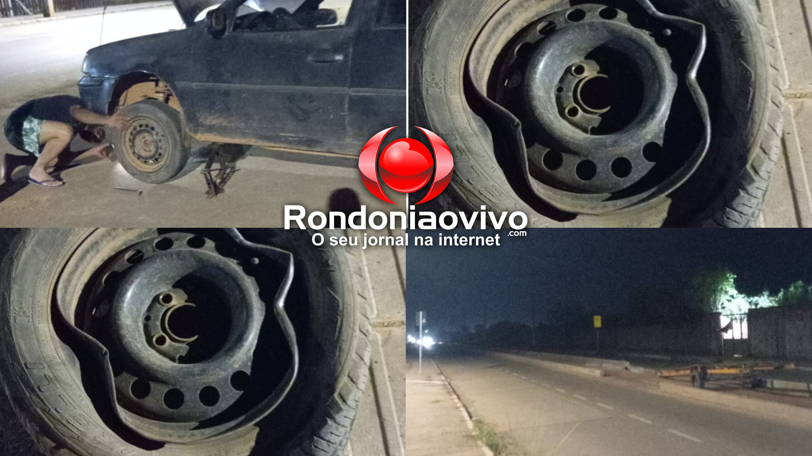 MAIS UM ACIDENTE: Motorista colide em canteiro e tem carro danificado na Estrada dos Periquitos 