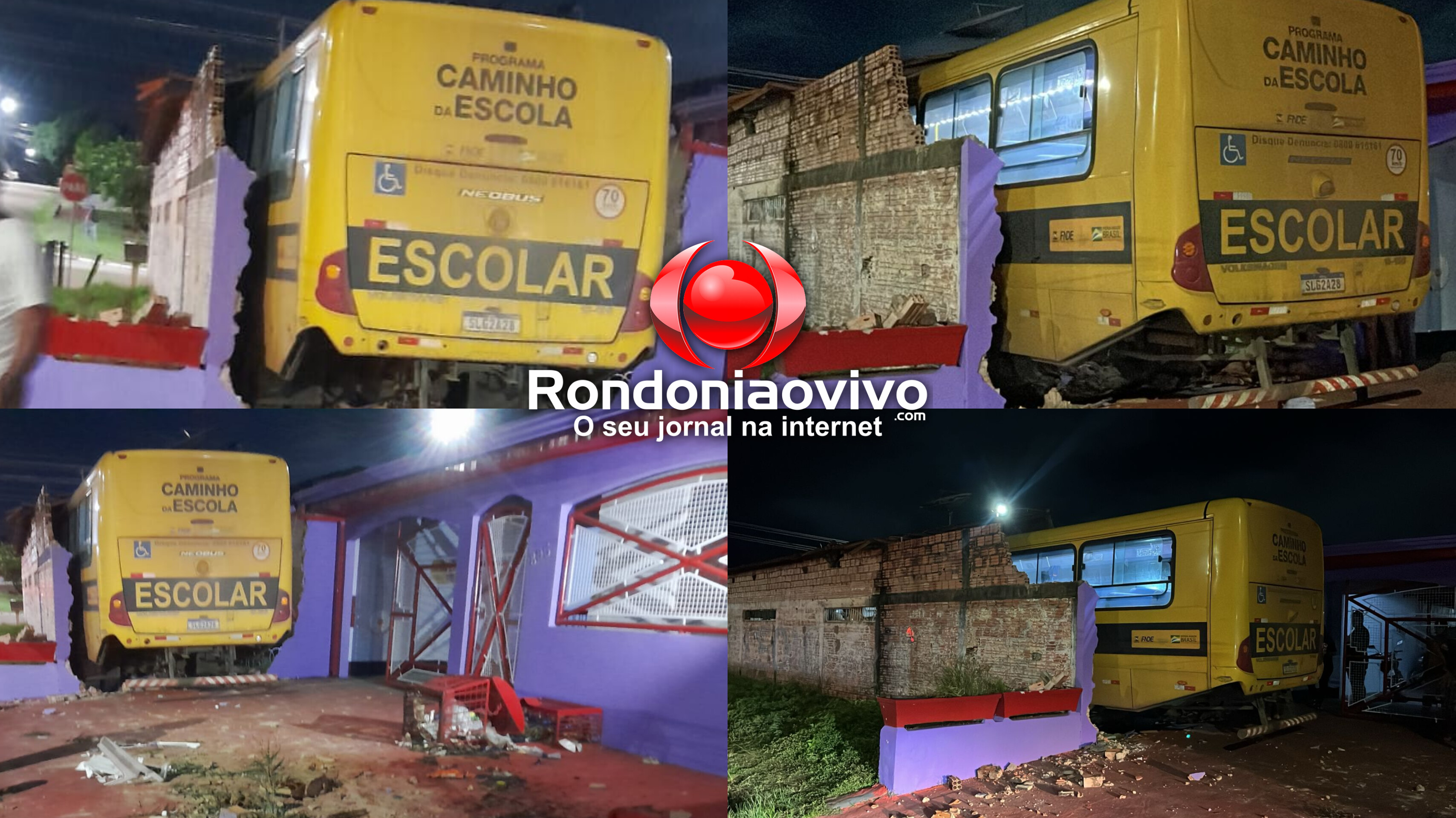 VÍDEO: Ônibus escolar perde o freio e atinge veículos e residência no Centro de Porto Velho