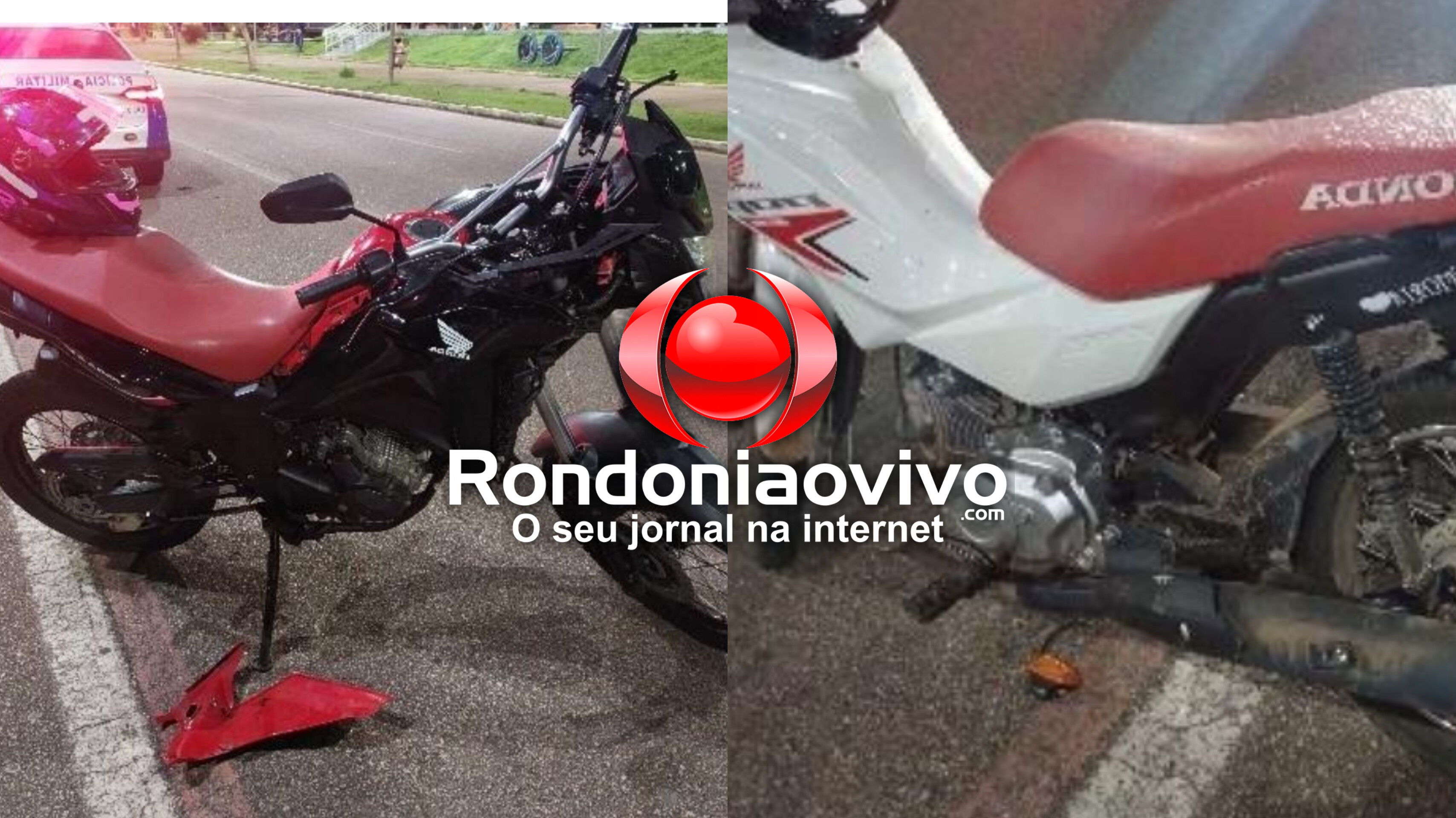 ESPAÇO ALTERNATIVO: Duas pessoas ficam feridas após acidente entre motocicletas