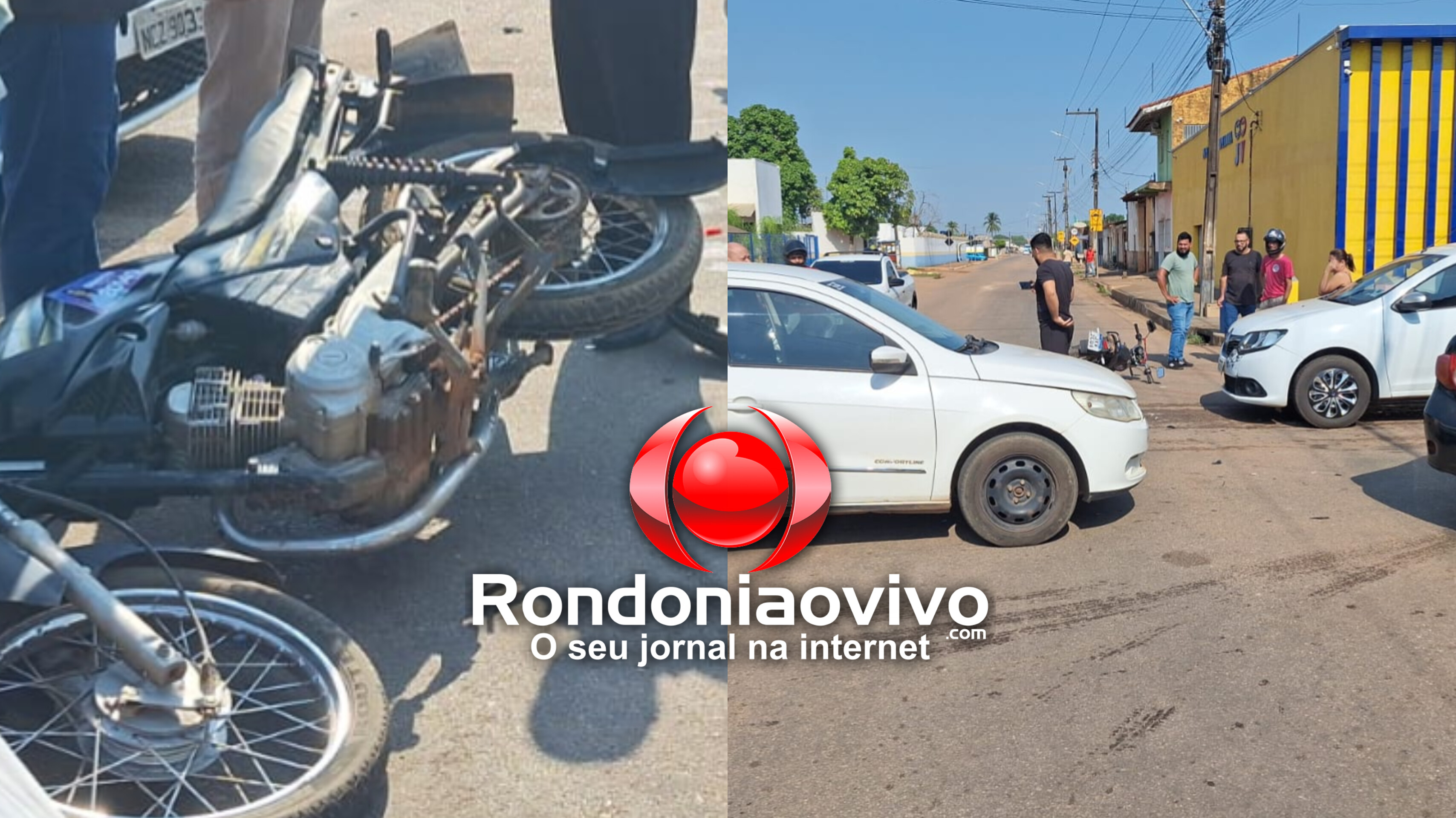 NA AMADOR: Motociclista fica ferido em acidente envolvendo três veículos