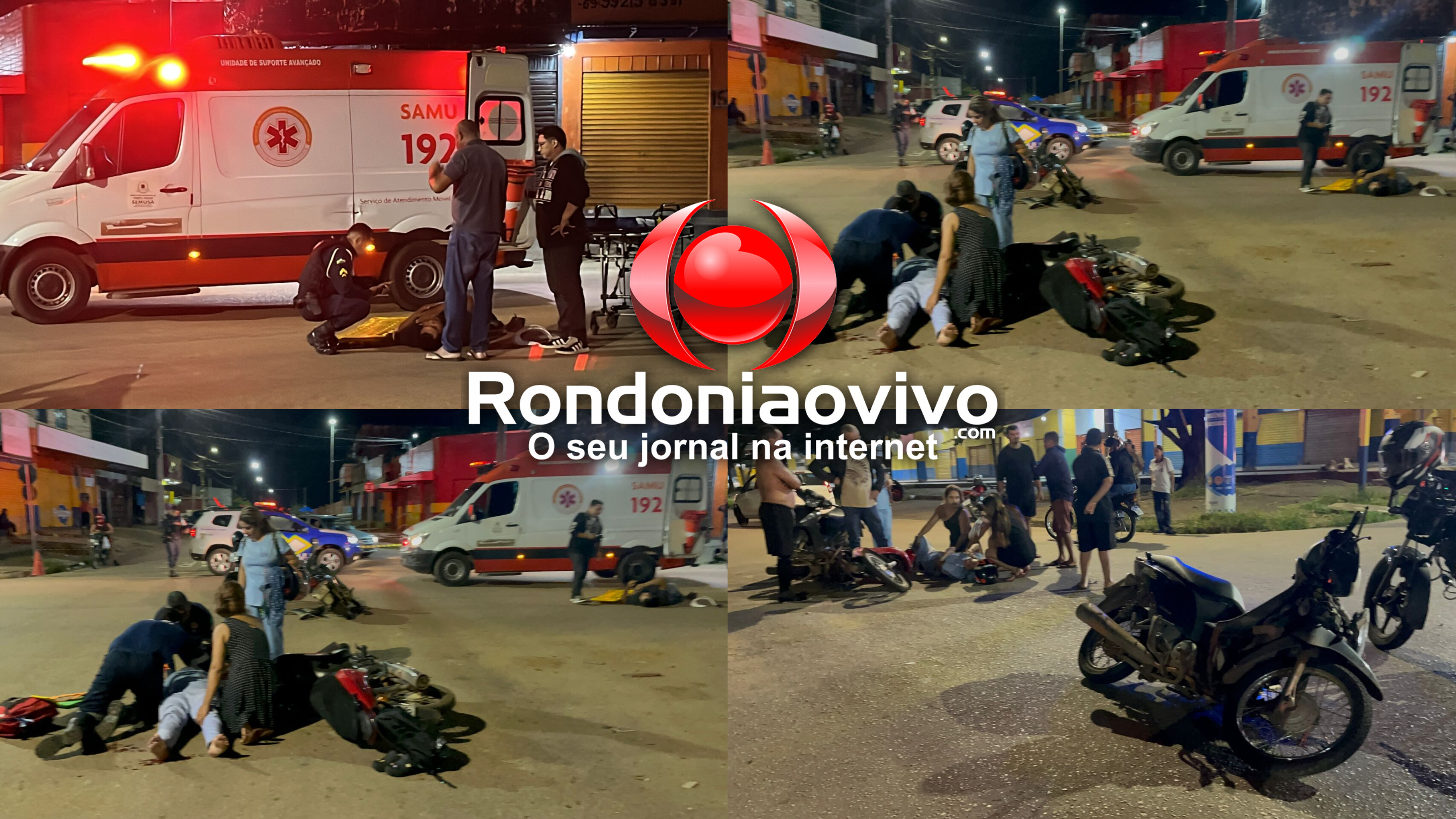 VÍDEO: Colisão entre motos deixa homem e mulher feridos na região Central 