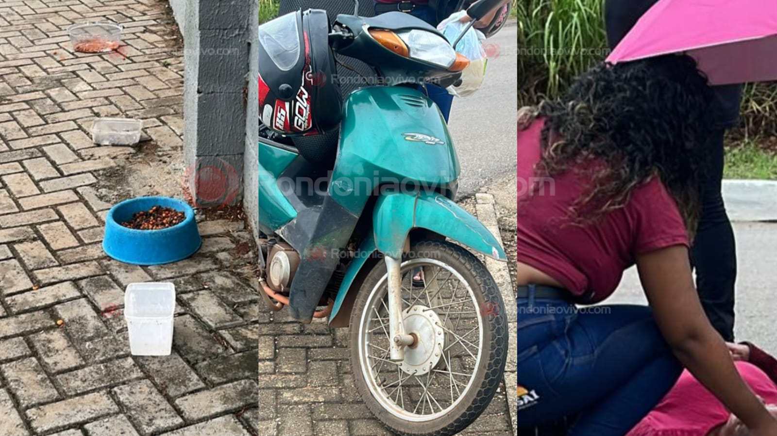 NO TRIÂNGULO: 'Caramelo' entra na frente de moto, derruba mulher e foge após fazer refeição 