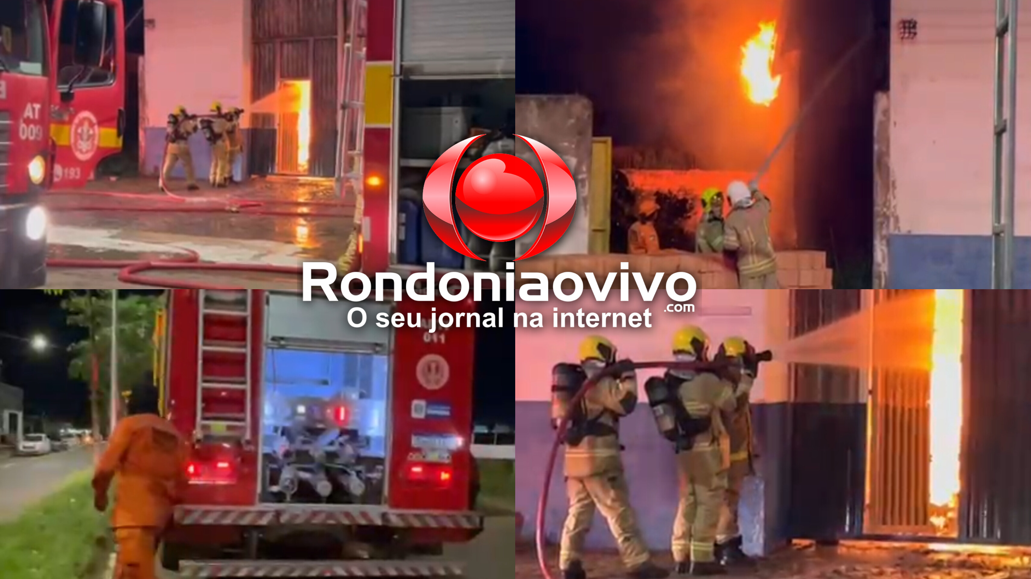 VÍDEO: Incêndio destrói galpão com veículos na Avenida Guaporé