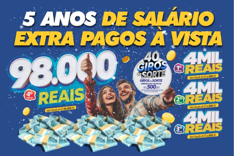 SORTE GRANDE: RondonCAP sorteará 5 anos de salário e mais outros super prêmios